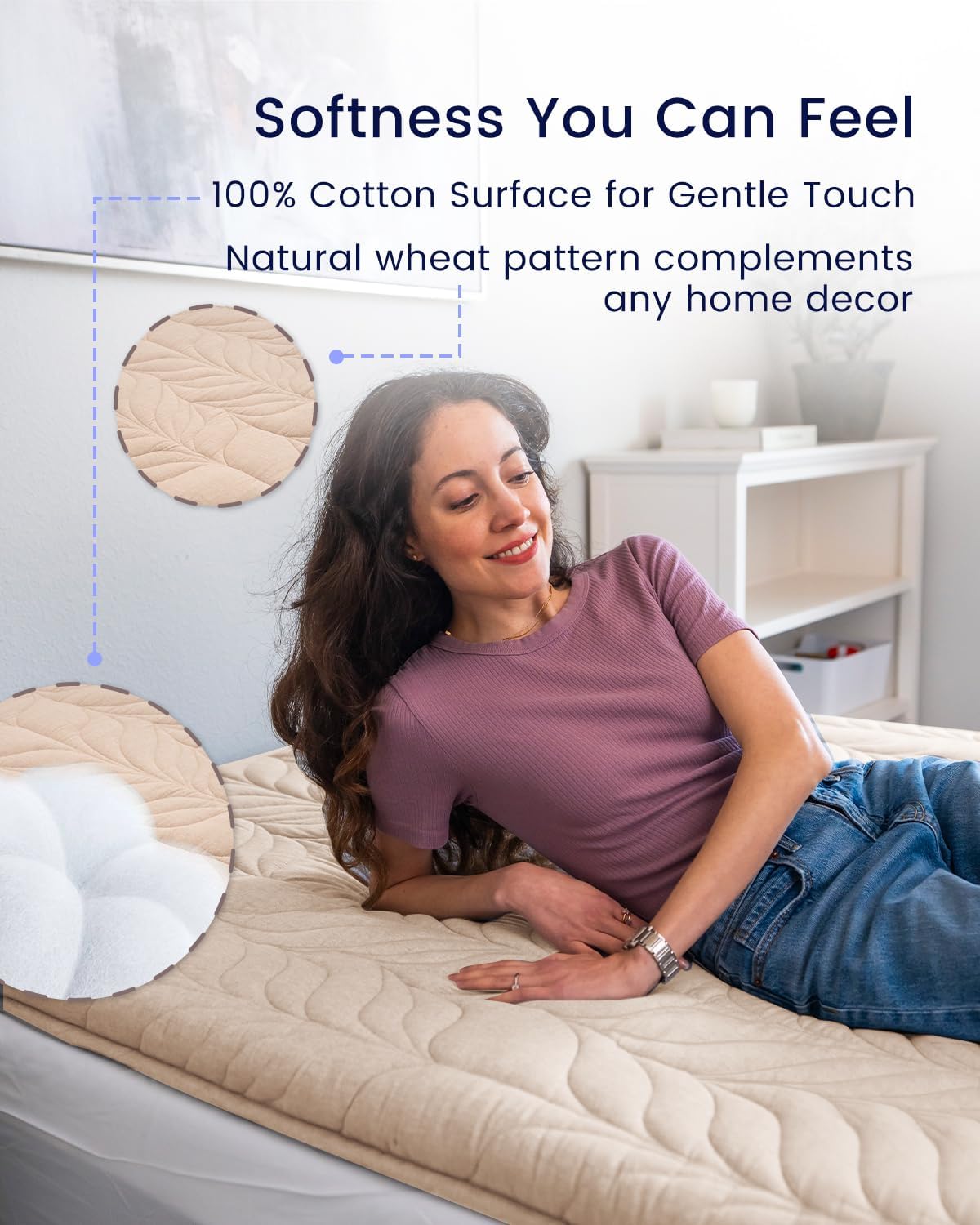 ZonLi Colchón japonés de suelo tipo futón, tamaño individual, tapete de tatami enrollable grueso con funda lavable 100% algodón, plegable y