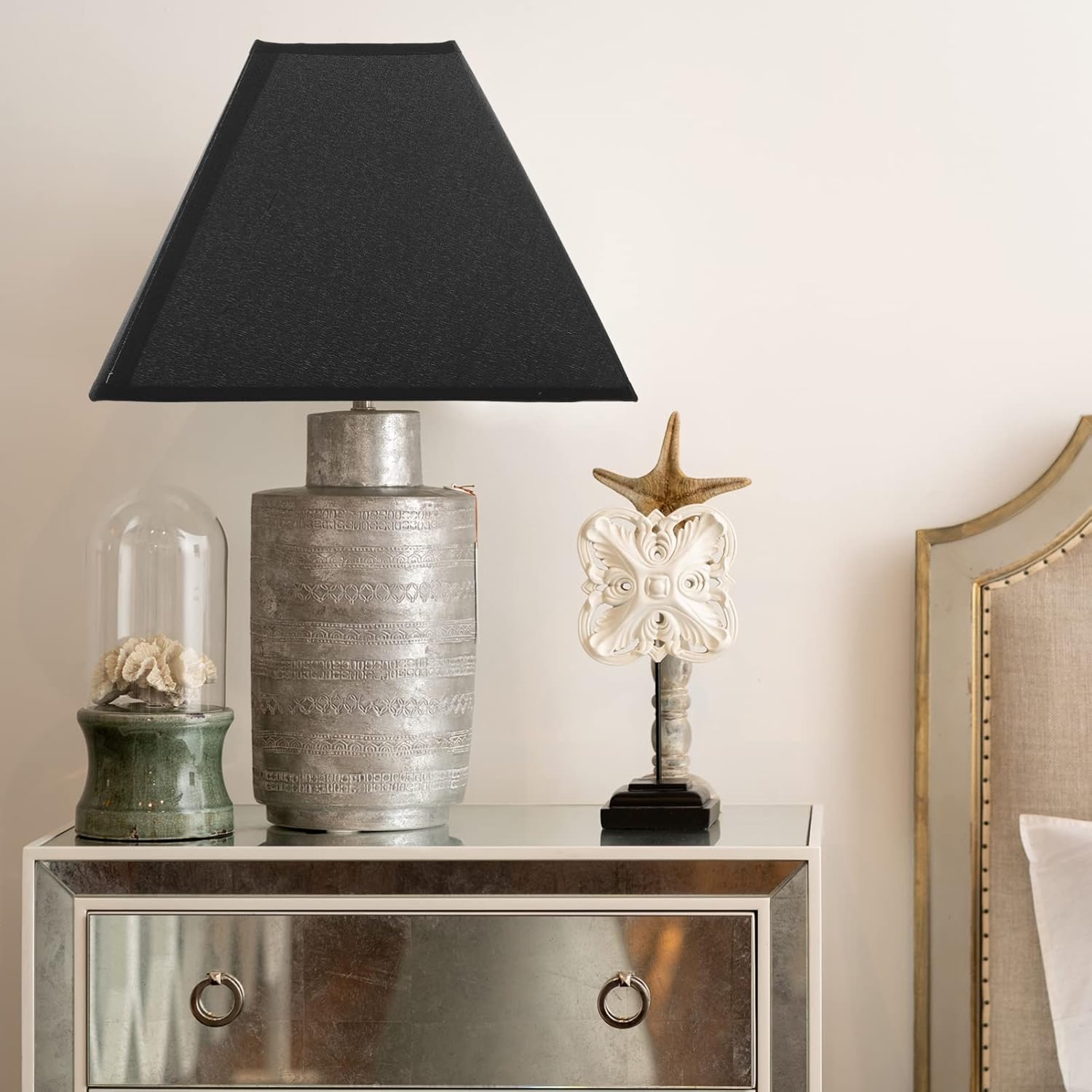 Beaupretty Candelabros de tela con clip en la lámpara de araña de tela cuadrada para lámpara de mesa, lámpara de pared, sala de estar, dormitorio,
