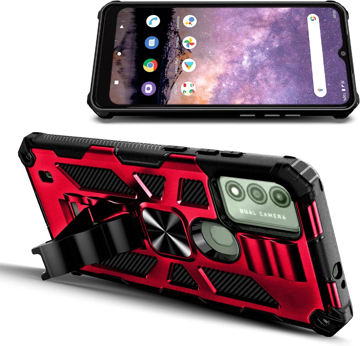 NZND Funda compatible con WIKO Voix U616AT con protector de pantalla de vidrio templado, protección de cuerpo completo grado militar funda de