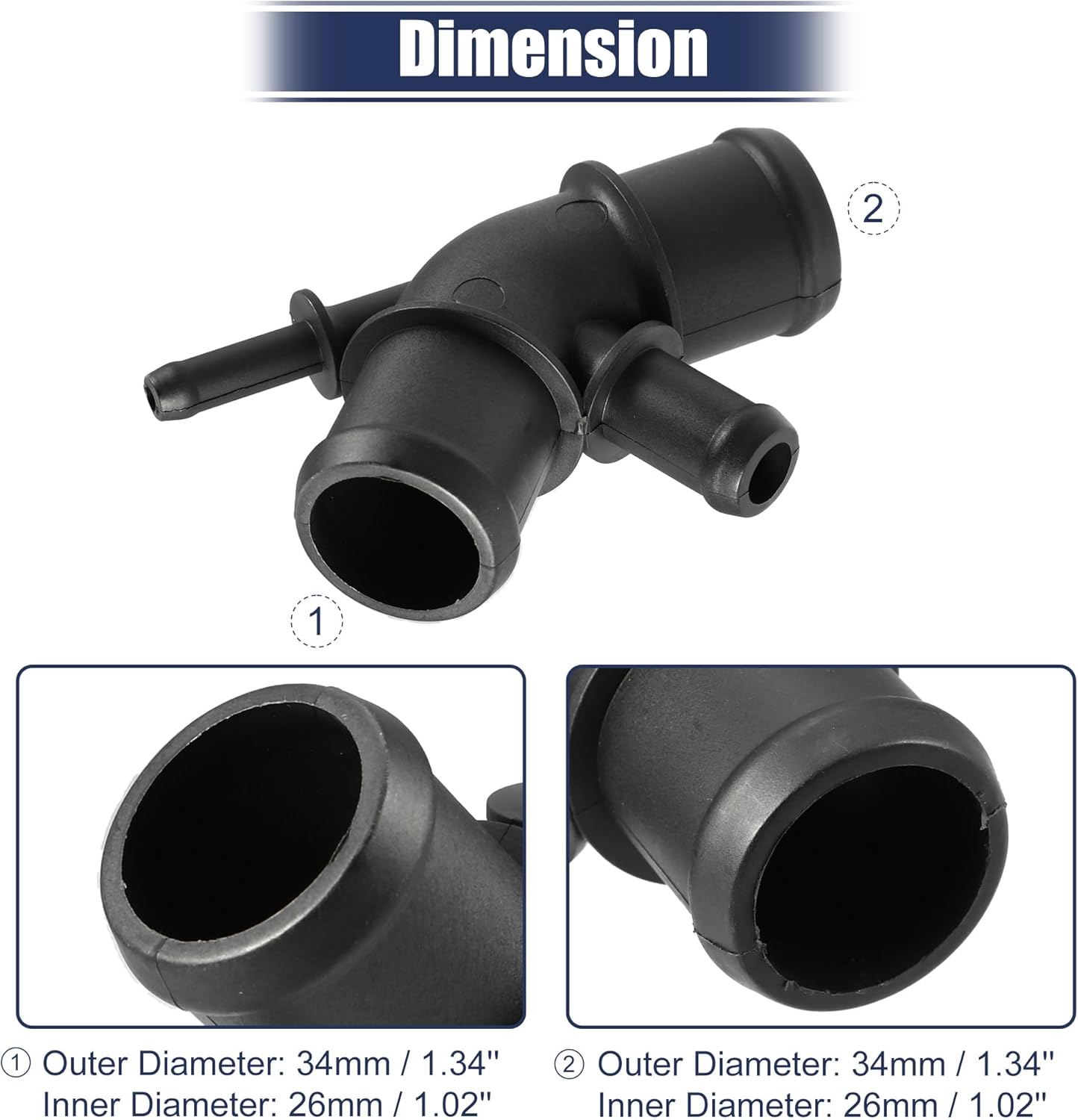 ACROPIX Conector de manguera de refrigerante para Audi TT 1.8L AT Quattro Base Convertible – Paquete de 1 Negro