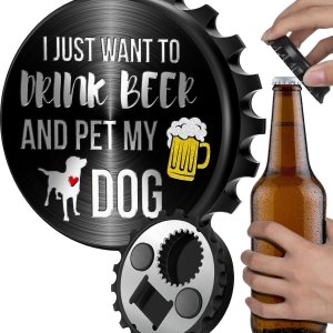 Buleens Abrebotellas magnético para nevera, lindo y divertido diseñador de botellas de cerveza imán para refrigerador con calcomanía de perro de Buleens Abrebotellas magnético para nevera, lindo y divertido diseñador de botellas de cerveza imán para refrigerador con calcomanía de perro de