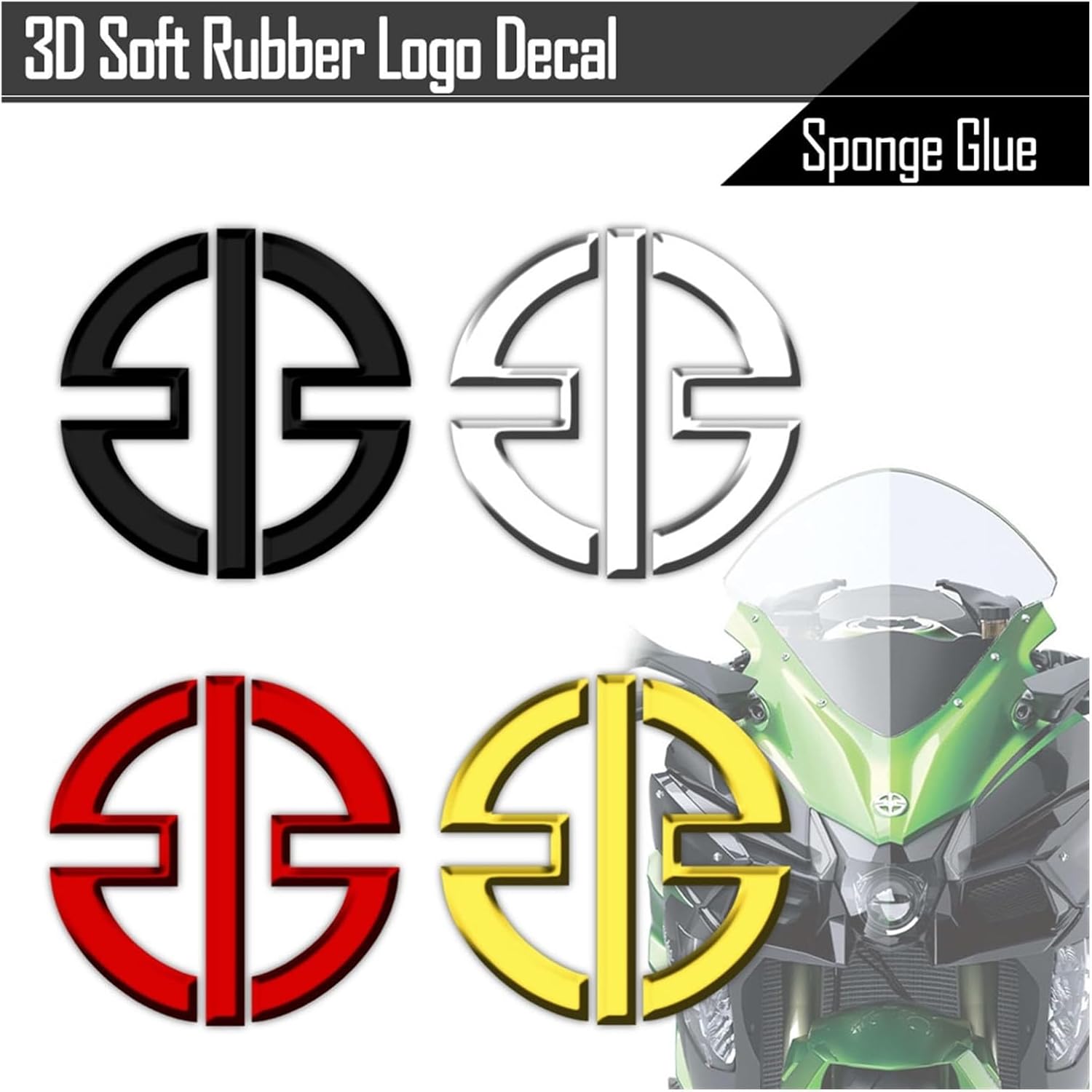 H2 – Calcomanías 3D con logotipo de motocicleta, emblema para parabrisas Kawasaki Ninja H2R Z800 Z900 Z650 ZX-6R ZX10 Ninja650 (color rojo)