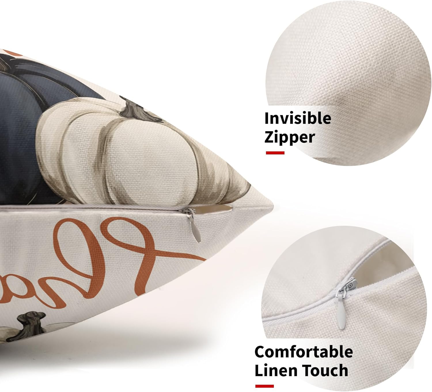 Juego de 2 fundas de almohada de calabazas azules y blancas decorativas de otoño de 12 x 20 pulgadas, juego de 2 fundas de almohada de otoño de