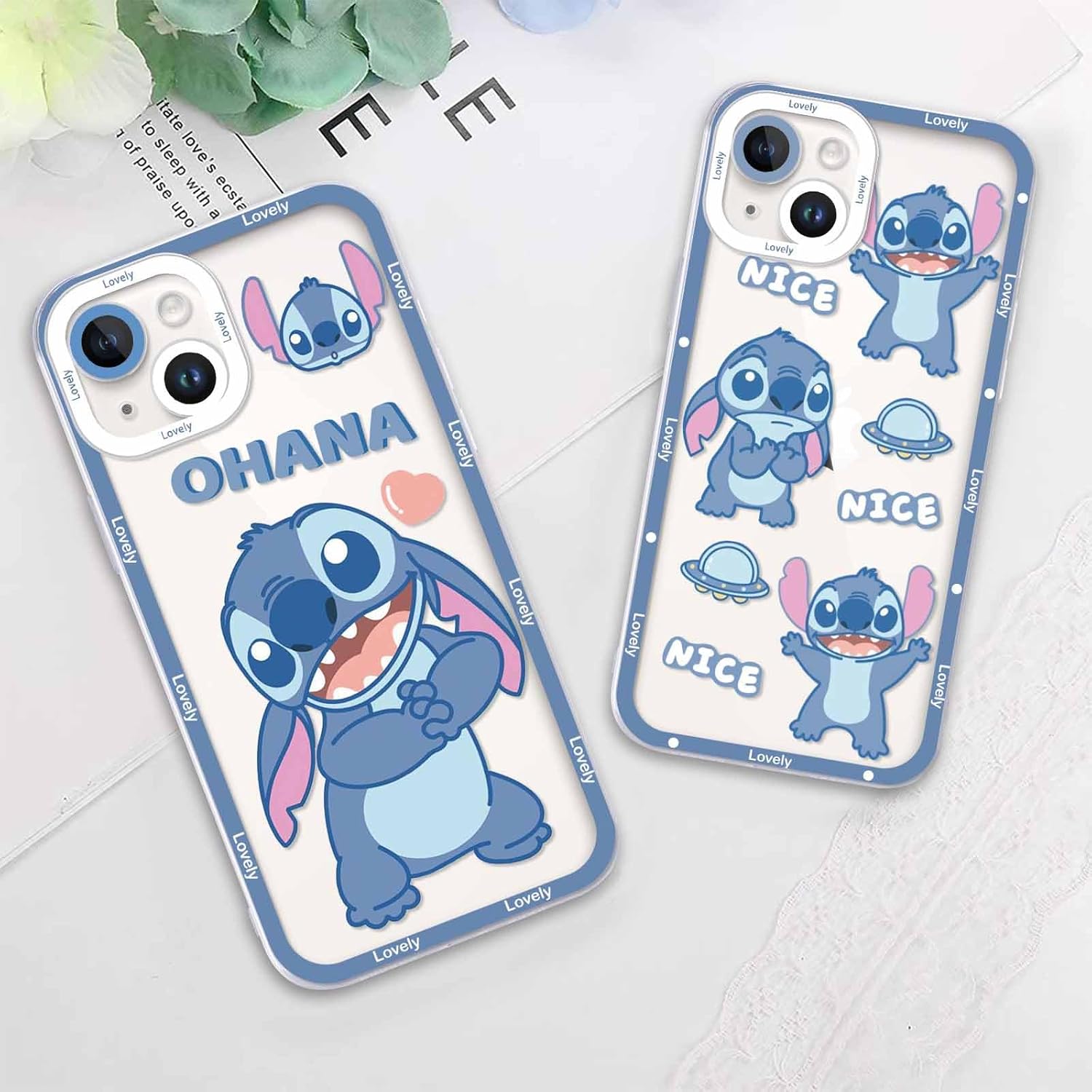 Paquete de 2 bonitas fundas de dibujos animados para iPhone 13 mini de 5.4 pulgadas, funda protectora a prueba de golpes para iPhone 13 mini con