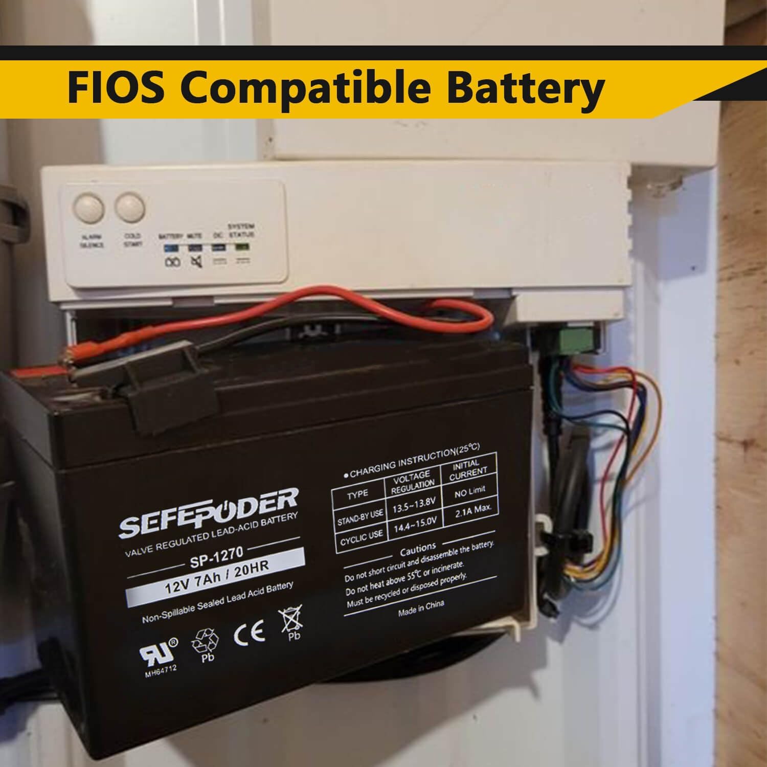 Batería de plomo ácido sellada recargable de 12V 7Ah (terminales F1)