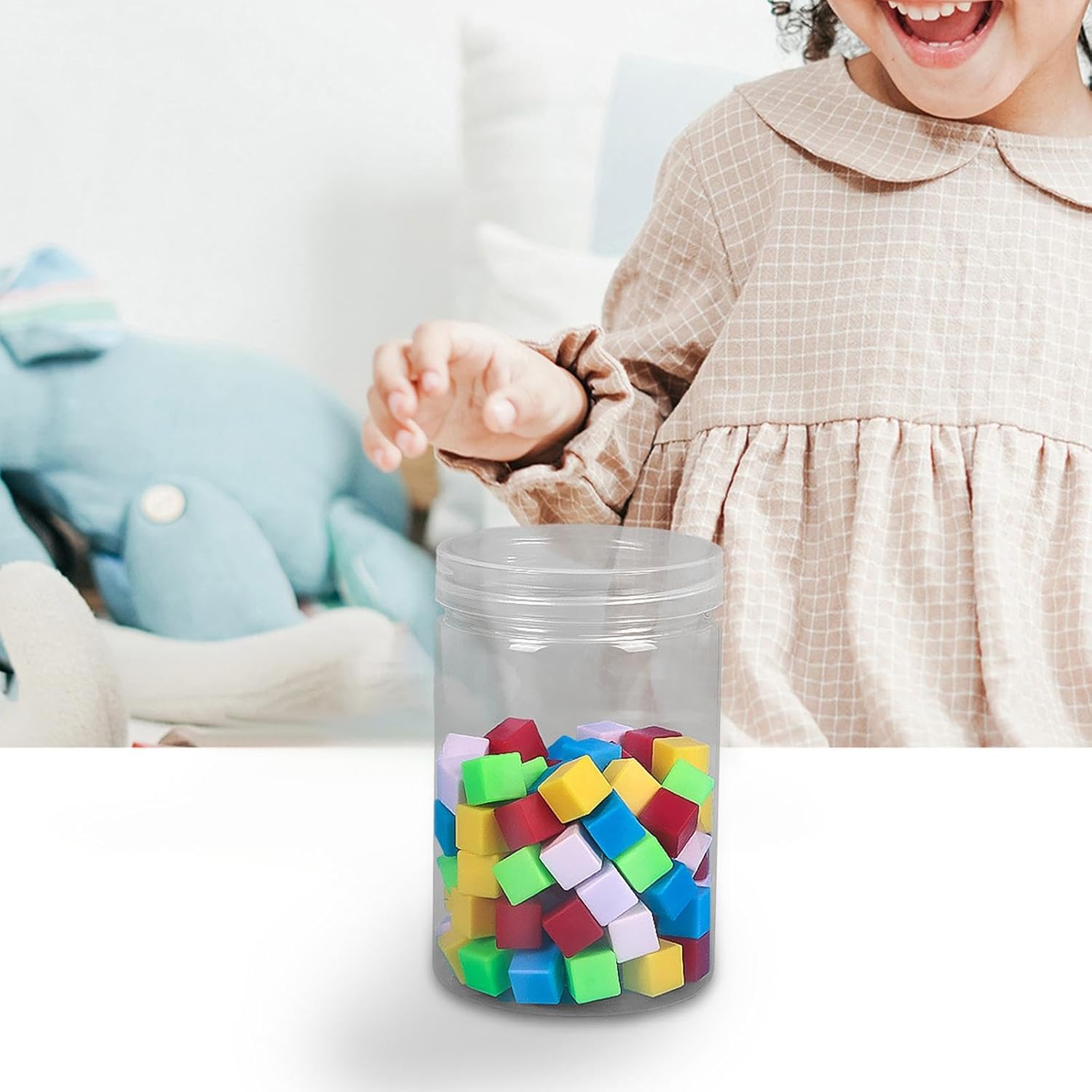 100 cubos de centímetros, bloques educativos, reconocimiento de color, matemáticas, cubos de aprendizaje para edades de 4, 5, 6, 7 años, niños