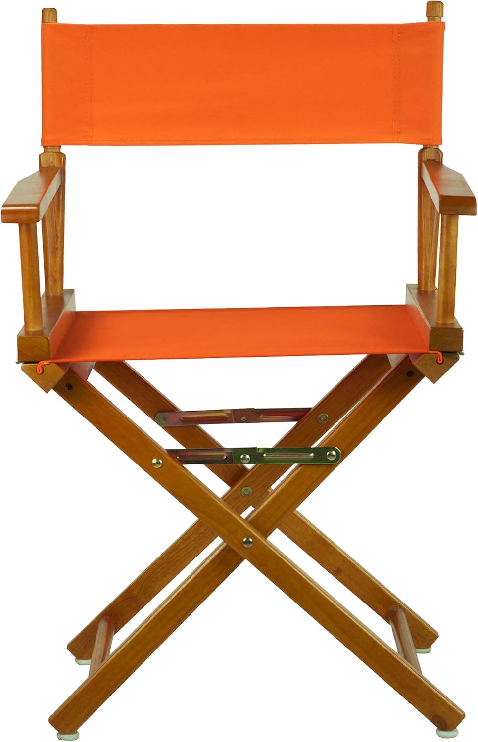 Casual Home – Silla de director de 18.0in, marco de roble miel con lienzo color mandarina