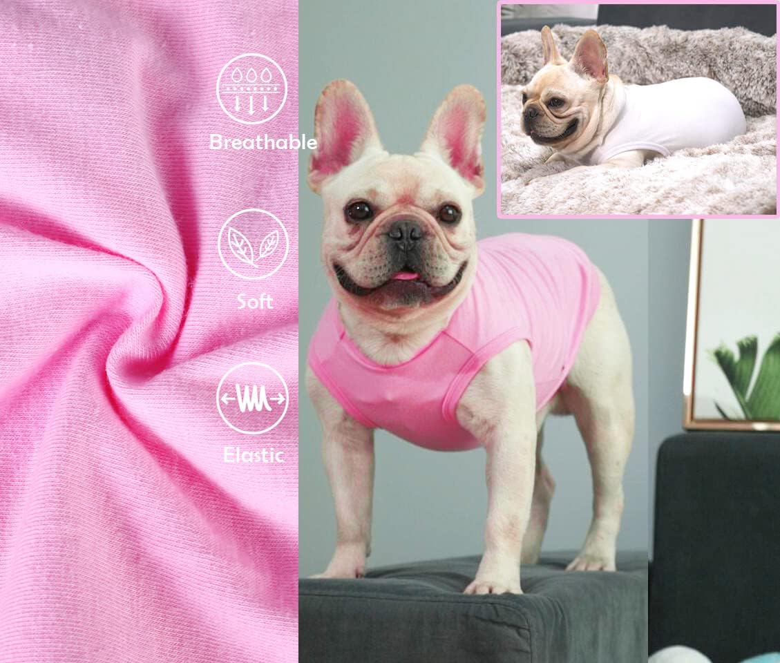 Camisas blancas y rosas para perros, camiseta de algodón suave en blanco para perros y niñas, ropa grande lisa, XXXL rosa y blanco