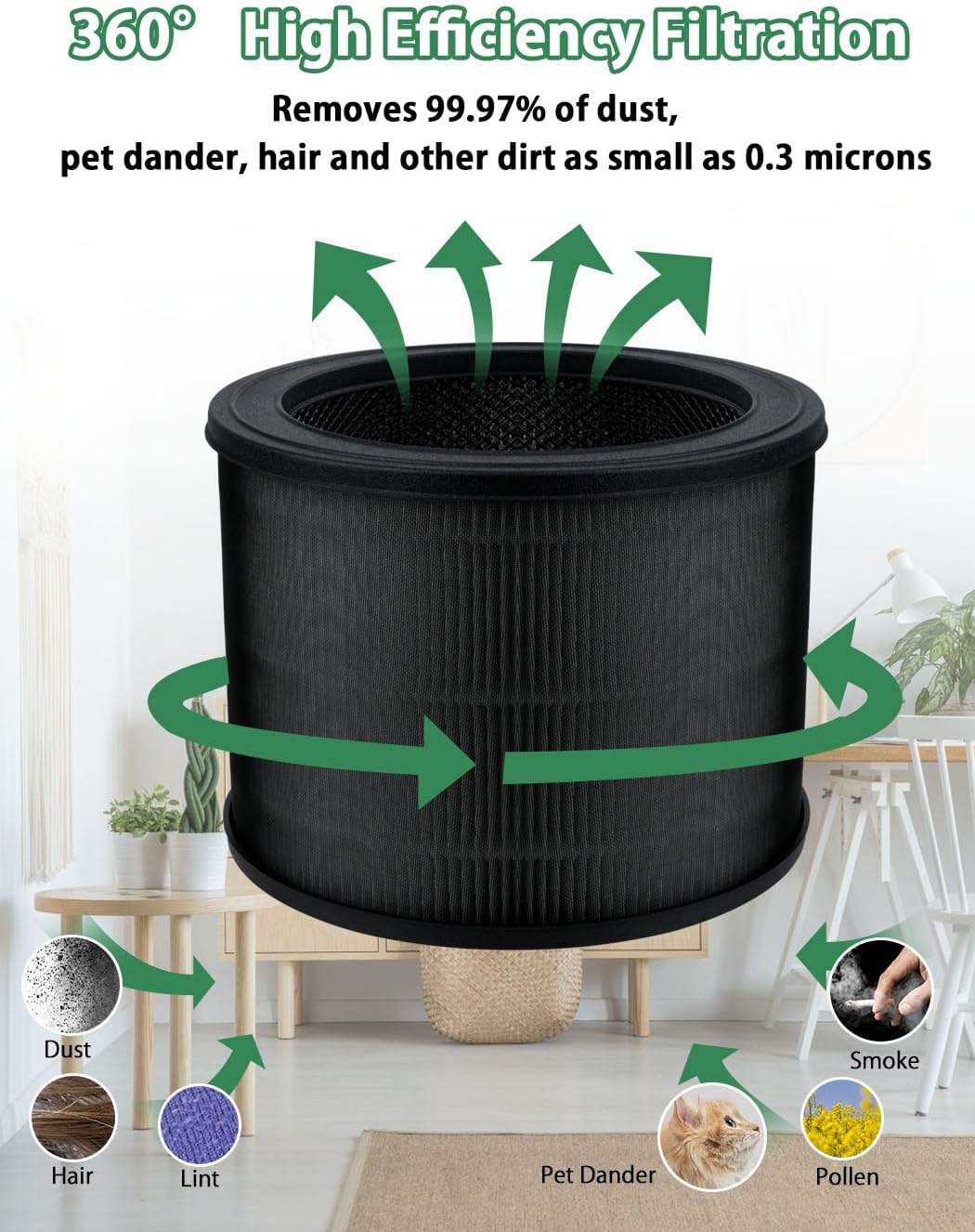 BBT BAMBOOST Filtro de repuesto A230 tamaño O compatible con purificador de aire Winix A230 y A231, HEPA verdadero 3 en 1 y filtro de carbón