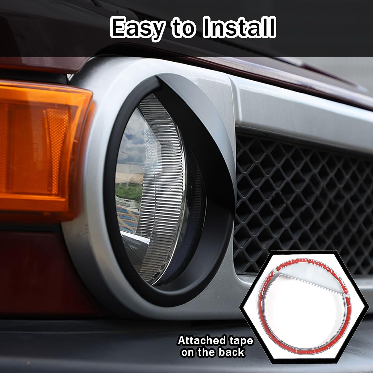 Recortes para faros delanteros para Toyota FJ Cruiser 2007-2021, 1 par de ABS para faros delanteros de coche, cubierta de párpados para cejas,