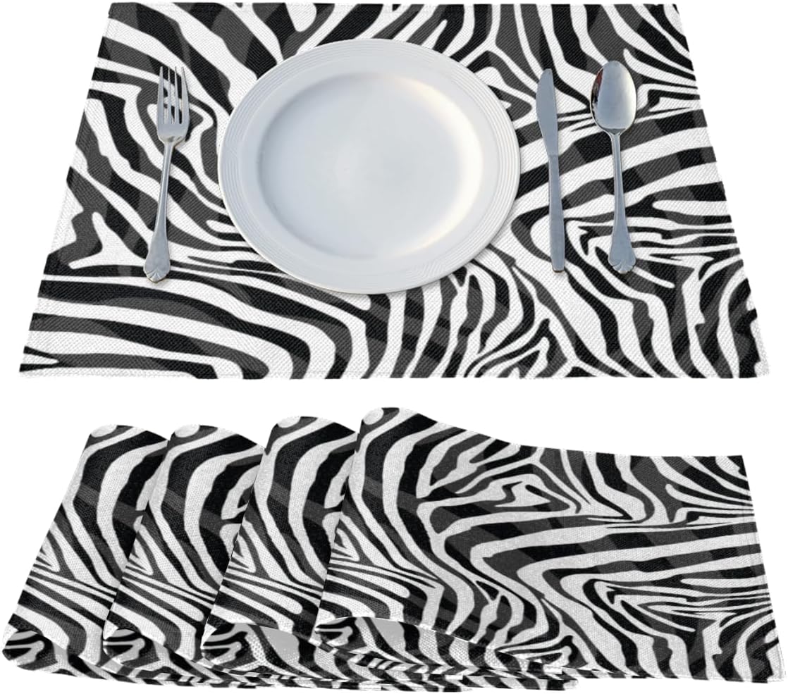 Juego de 4 manteles individuales lavables y resistentes al calor, manteles individuales para cocina, mesa de comedor, interior y exterior, 18 x 12