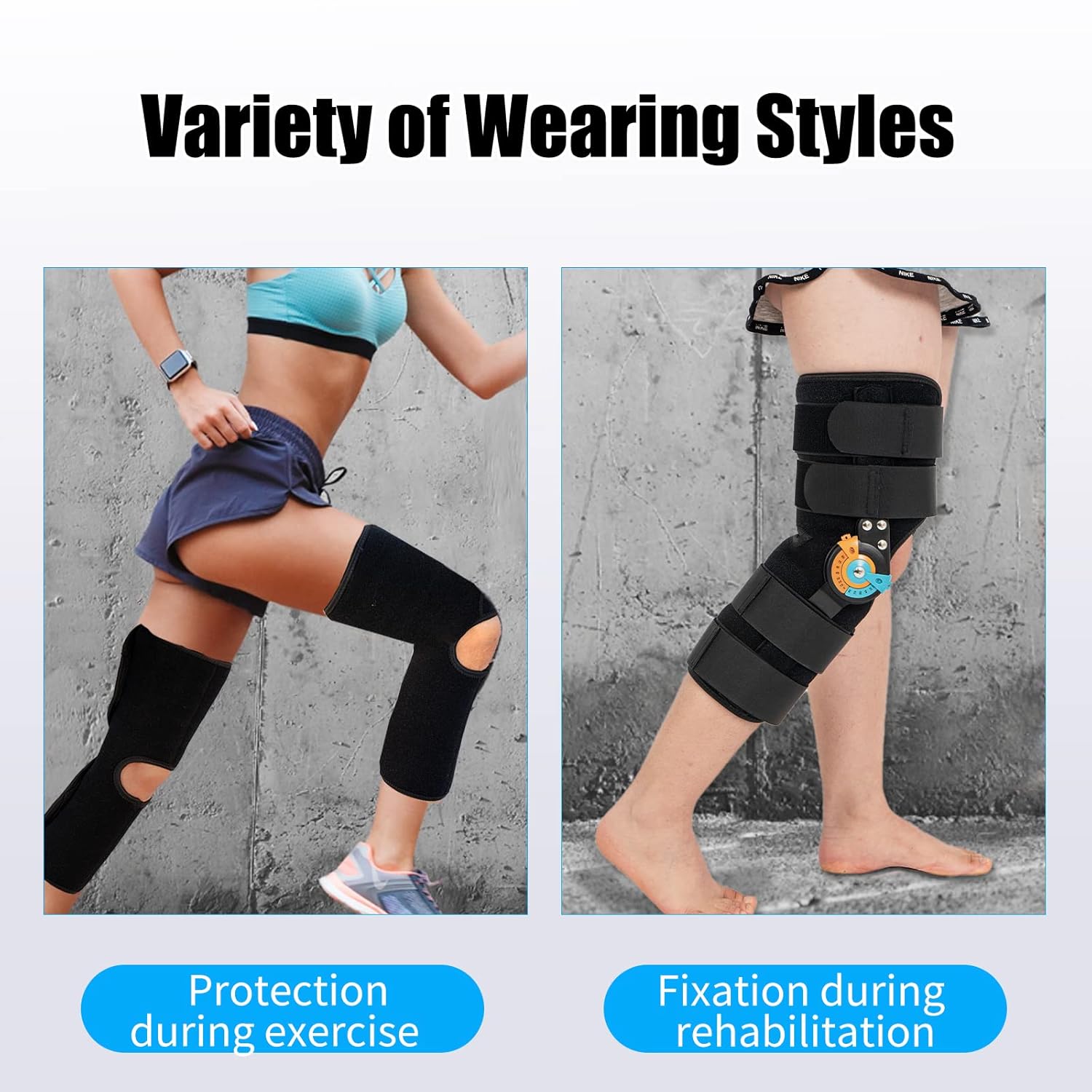 Rodilleras ROM con bisagras, soporte inmovilizador de rodilla ajustable para dolor de rodilla, ACL, MCL, PCL, artritis, menisco, recuperación