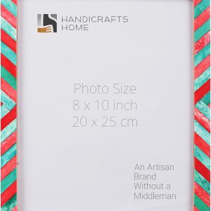 Handicrafts – Marco de fotos para el hogar, diseño de espiga de cheurón inspirado en el arte, decoración de pared, marcos de regalo de Navidad, 8 x Handicrafts – Marco de fotos para el hogar, diseño de espiga de cheurón inspirado en el arte, decoración de pared, marcos de regalo de Navidad, 8 x