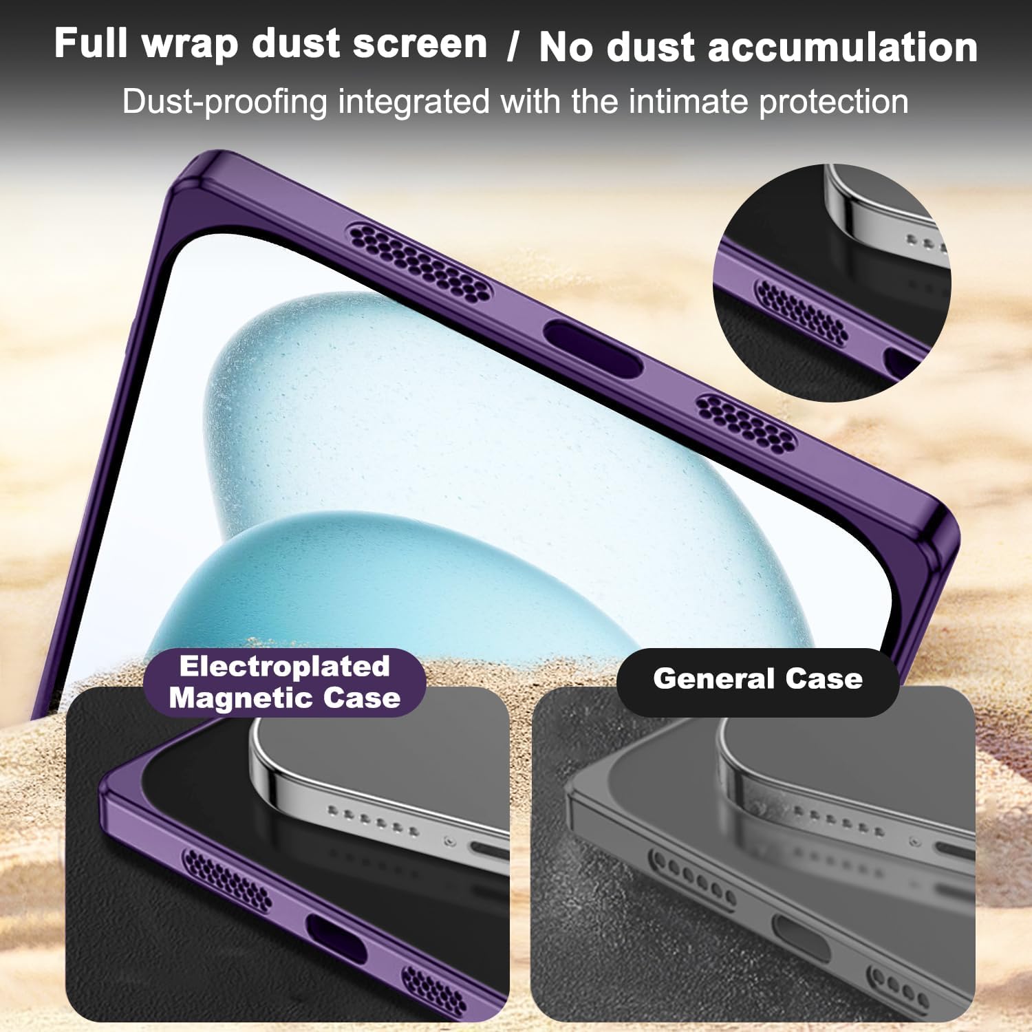 Magsafe – Funda magnética cuadrada transparente compatible con Magsafe sin amarillamiento y protector de lente de cámara delgada y a prueba de