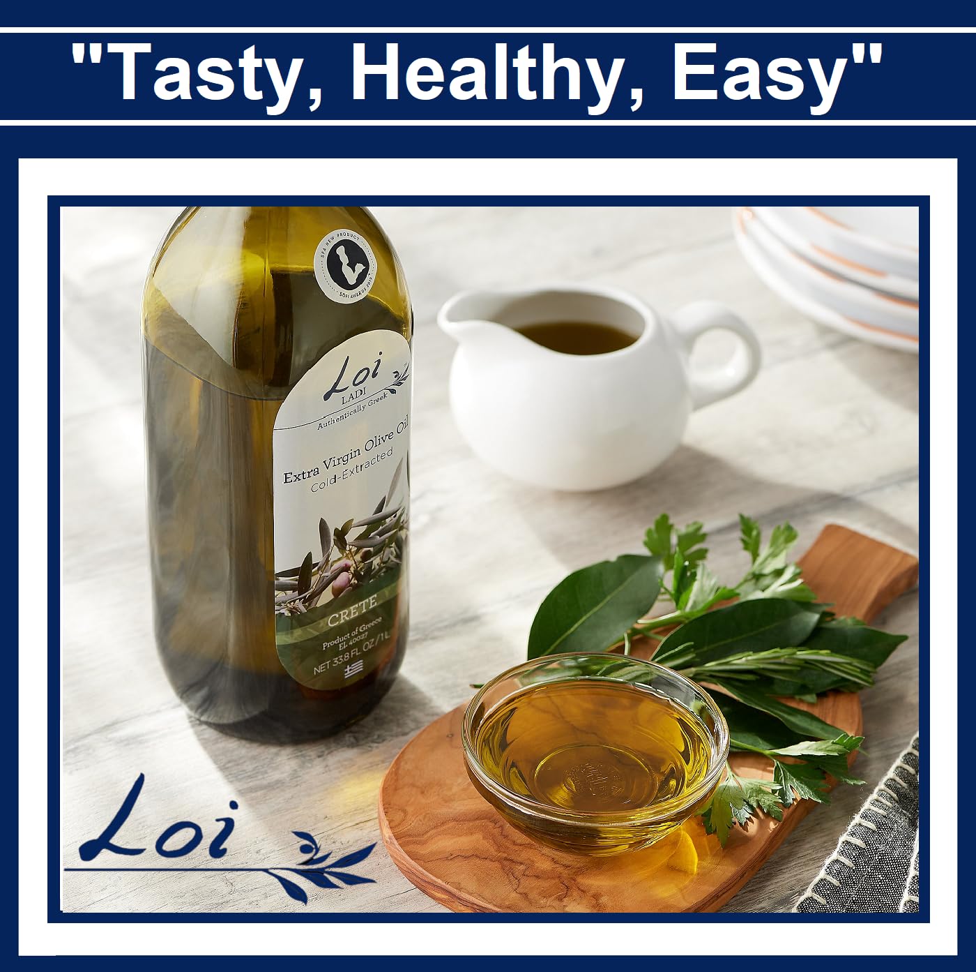 Loi Ladi – Aceite de oliva virgen extra de Creta, Grecia por la chef Maria Loi, auténtico y sin filtrar, 33.8 onzas líquidas
