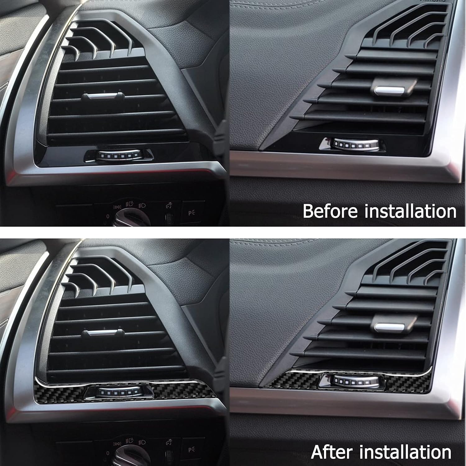 Compatible con panel de marco de salida de aire acondicionado de fibra de carbono, marco de salida de aire, cubierta interior para BMW X3 G01 G08