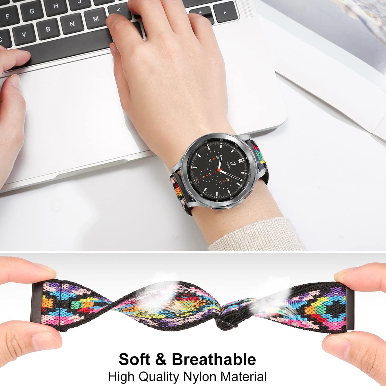 Olytop Bandas elásticas para Galaxy Watch 64 Classic Band 1.850 in 1.811 in 1.693 in 1.654 in5 Pro Band 1.772 in, Samsung Galaxy Watch 654 Bandas