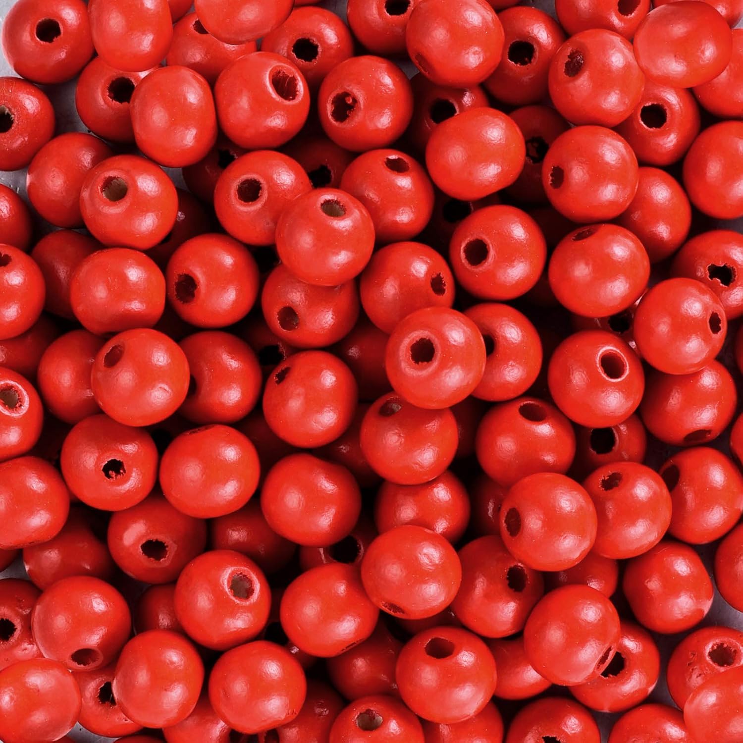 300 cuentas de madera roja de 0.394in acabadas redondas teñidas de madera espaciadora cuentas sueltas para niños o adultos artesaníafabricación de