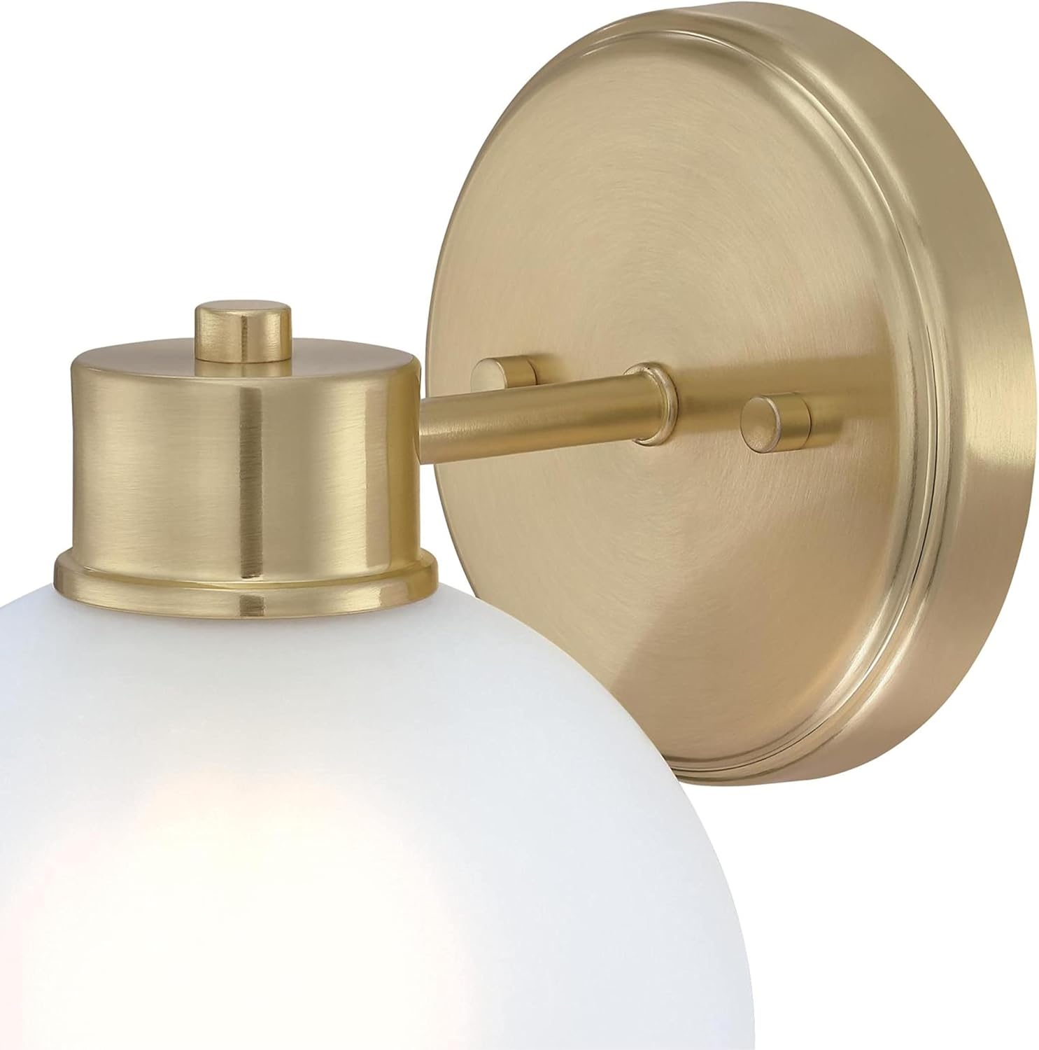 Westinghouse Lighting 6127600 Dorney – Lámpara de pared transicional de una luz, acabado de latón champán, vidrio esmerilado