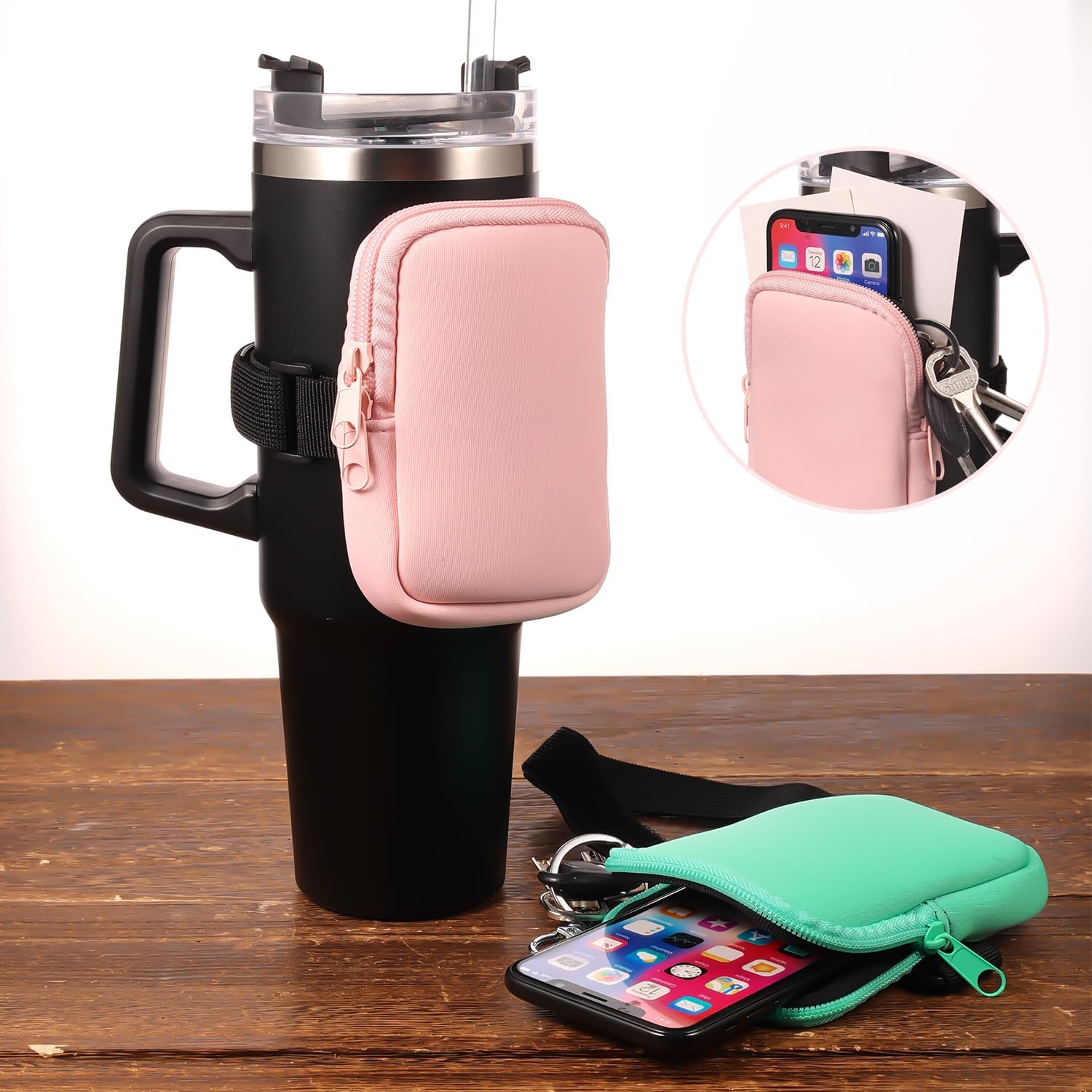 2 bolsas para botella de agua Stanley, bolsa con cremallera para Stanley Cup Bolsa ajustable para botellas de gimnasio, bolsa de botella de agua