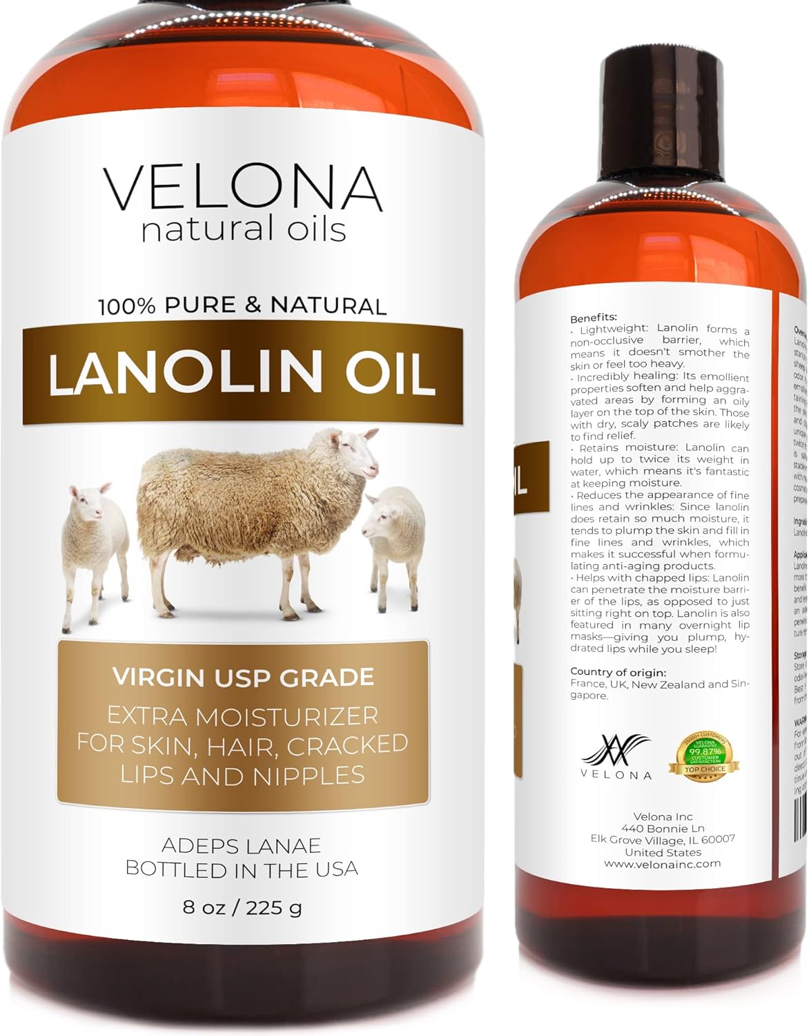 Lanolina aceite USP grado 100% puro piel y cabello Hidratante 8oz