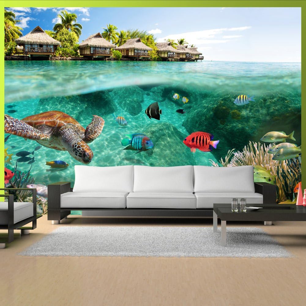 artgeist Mural de pared premium mundo submarino, 138 x 101 pulgadas, papel tapiz no tejido XXL, decoración de pared de vellón, impresión