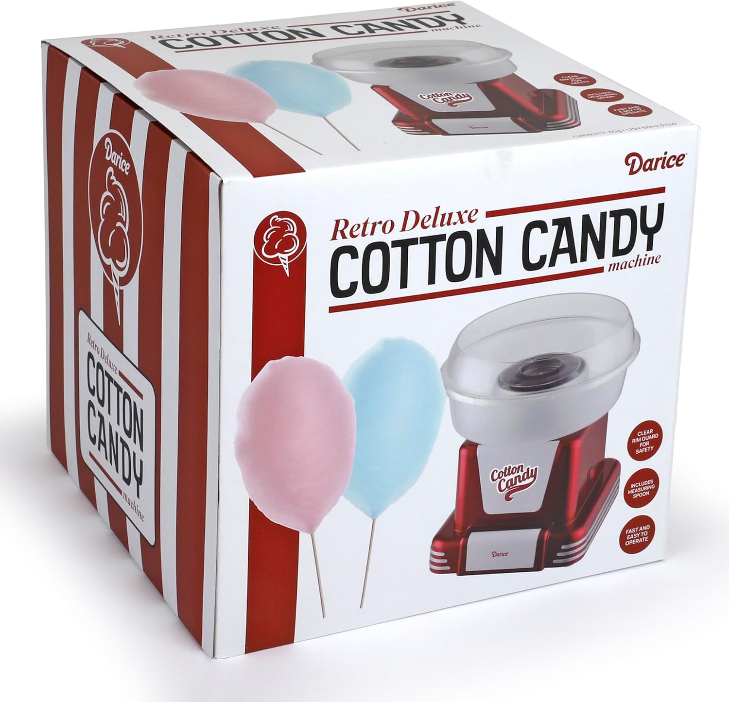 Darice Máquina de algodón de azúcar  Retro Deluxe Cotton Candy Maker  Máquina para hacer dulces caseros  Ideal para cumpleaños, fiestas, reuniones