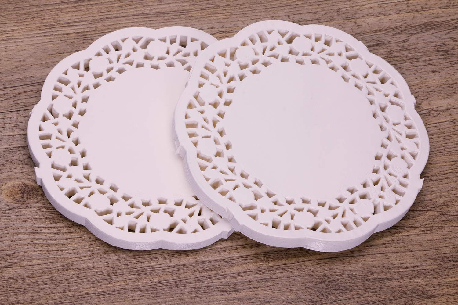 Tapones redondos de papel de encaje de 4.5 pulgadas, almohadillas decorativas pequeñas para pasteles, manteles individuales desechables de papel de