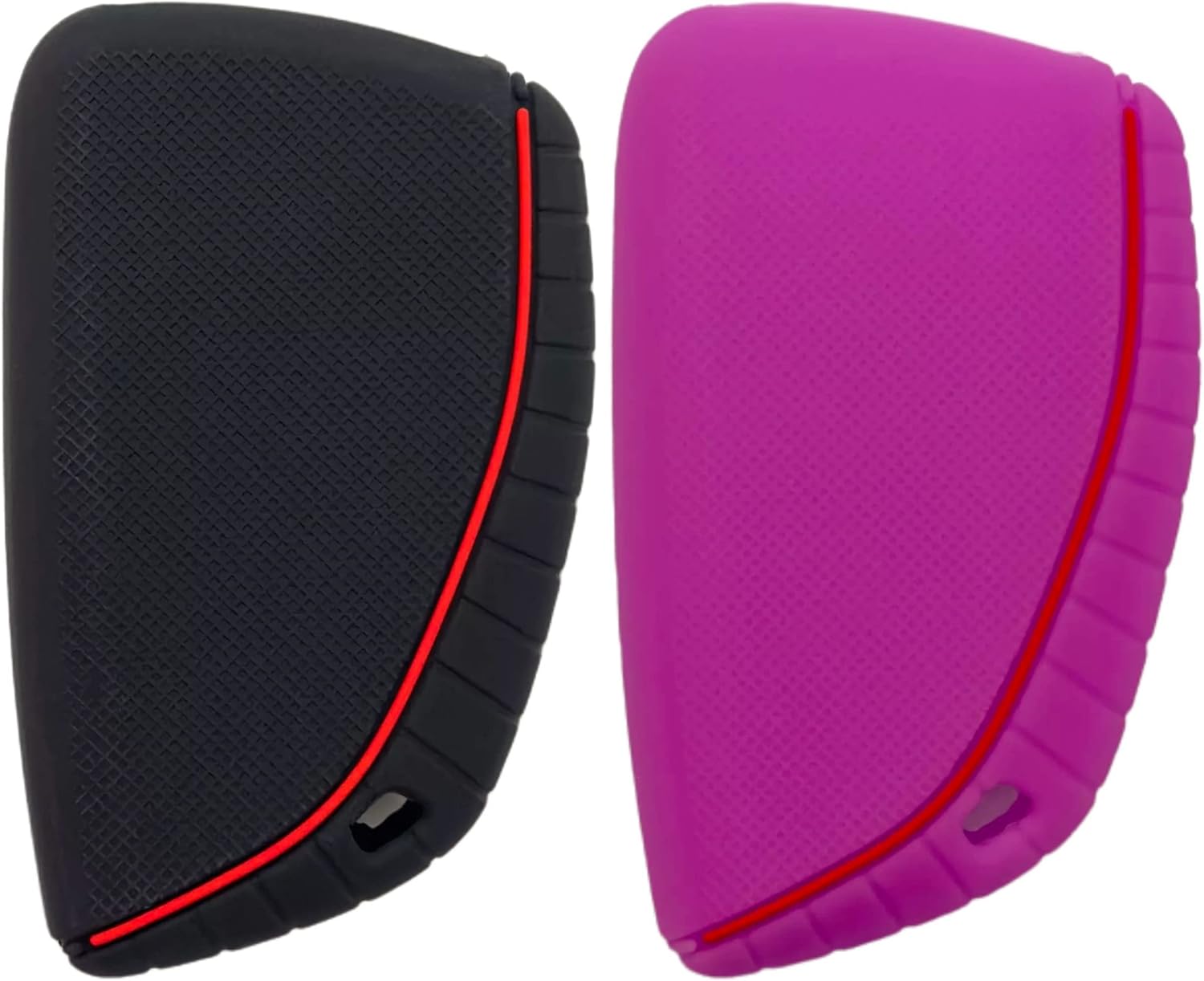 Funda de goma de silicona para llavero compatible con Chevrolet Silverado 1500 GMC Sierra 1500 2500HD 3500HD 3500HD 2022 2023 2024 (negro morado)