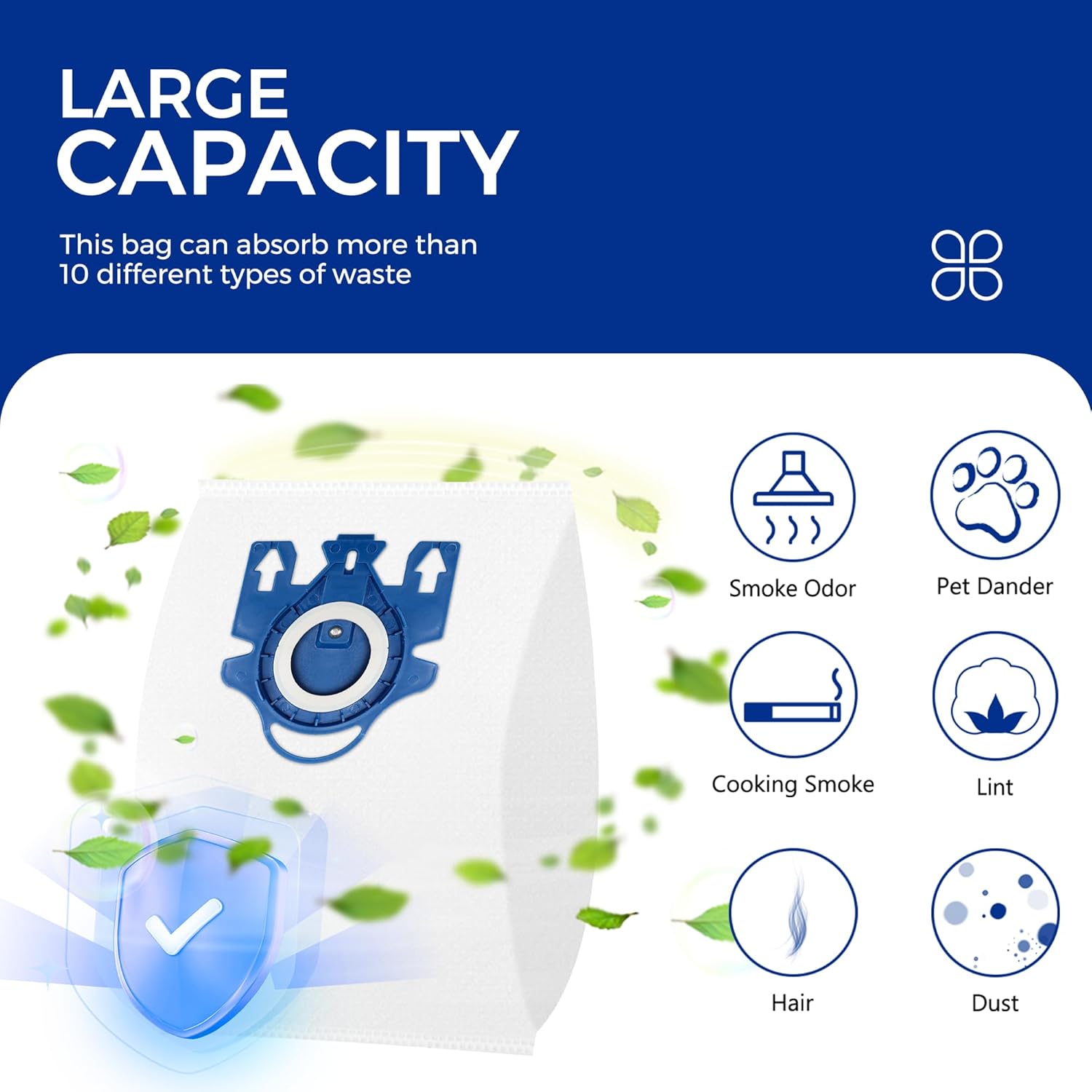Bolsas para aspiradora Miele Classic C1 Complete C1 C2 C3 S227 S240 S270 S400 S2 S5 S8 Series, incluye 9 paquetes de bolsas de limpieza de aire de