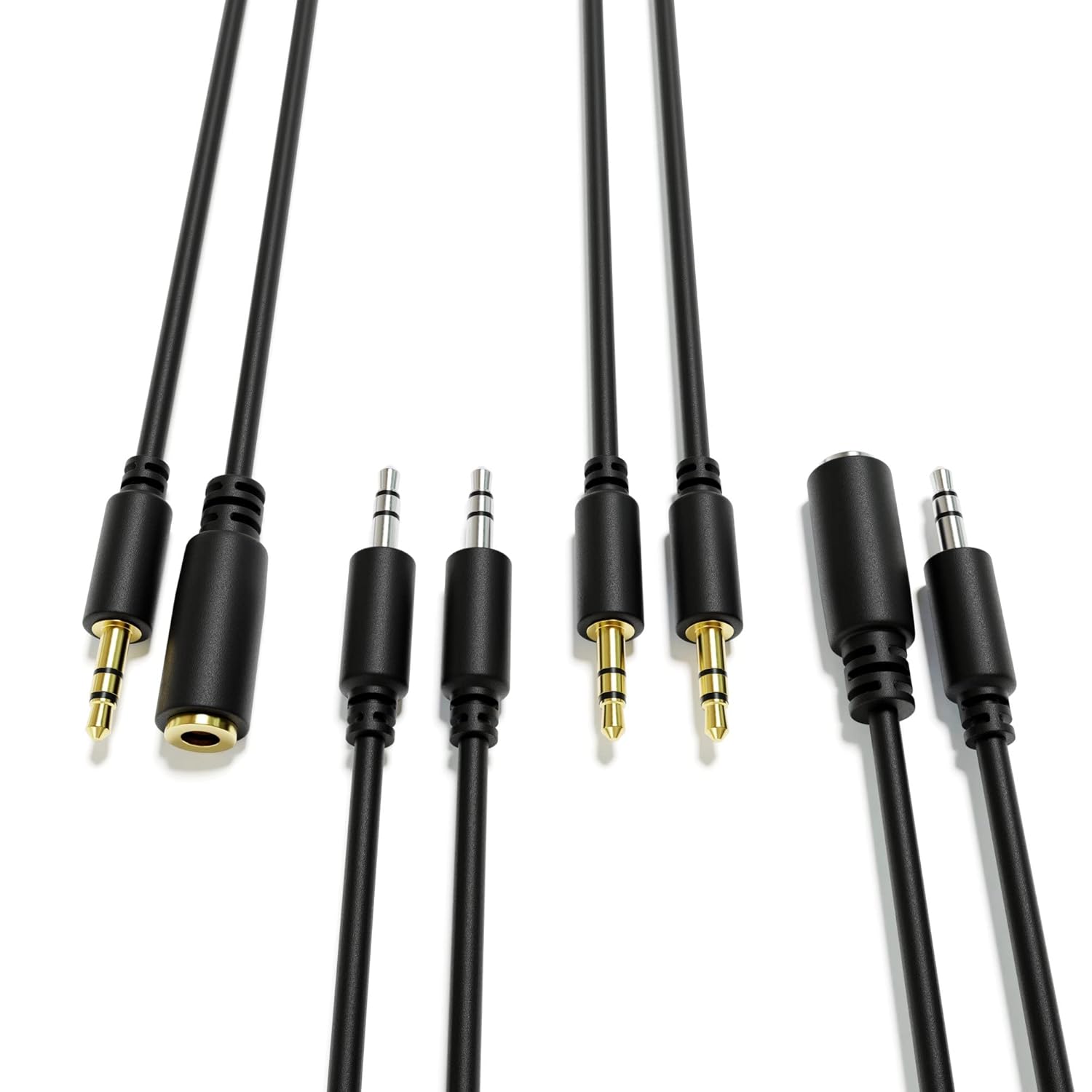 Cables de extensión AUX de audio – Mini Jack estéreo TRS 0.138 in 18″ niquelado  macho a macho  500 cm – 196.85″