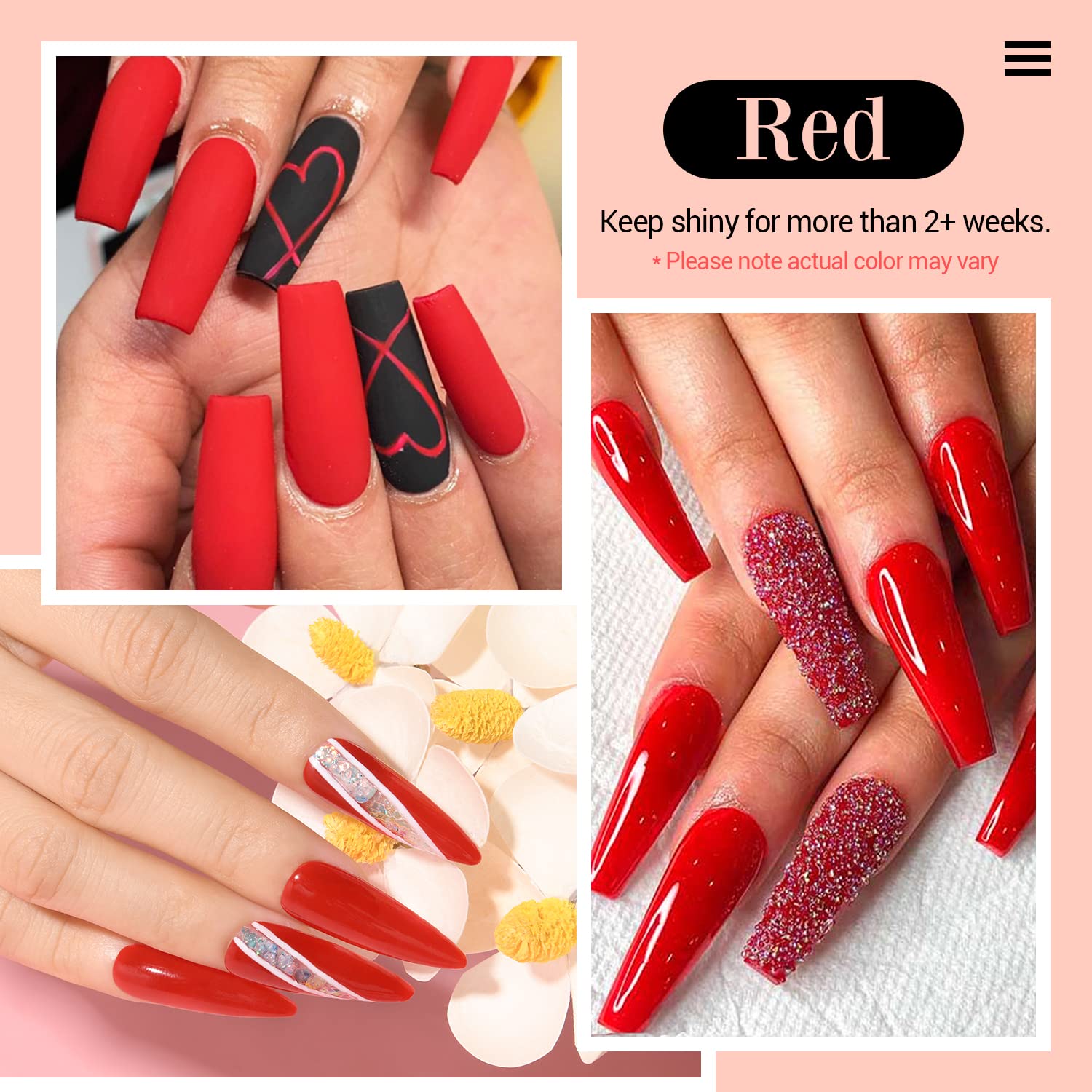 AZUREBEAUTY – Polvo de inmersión rojo, rojo brillante clásico, uñas francesas para principiantes, salón de manicura en casa, sin olor, de larga