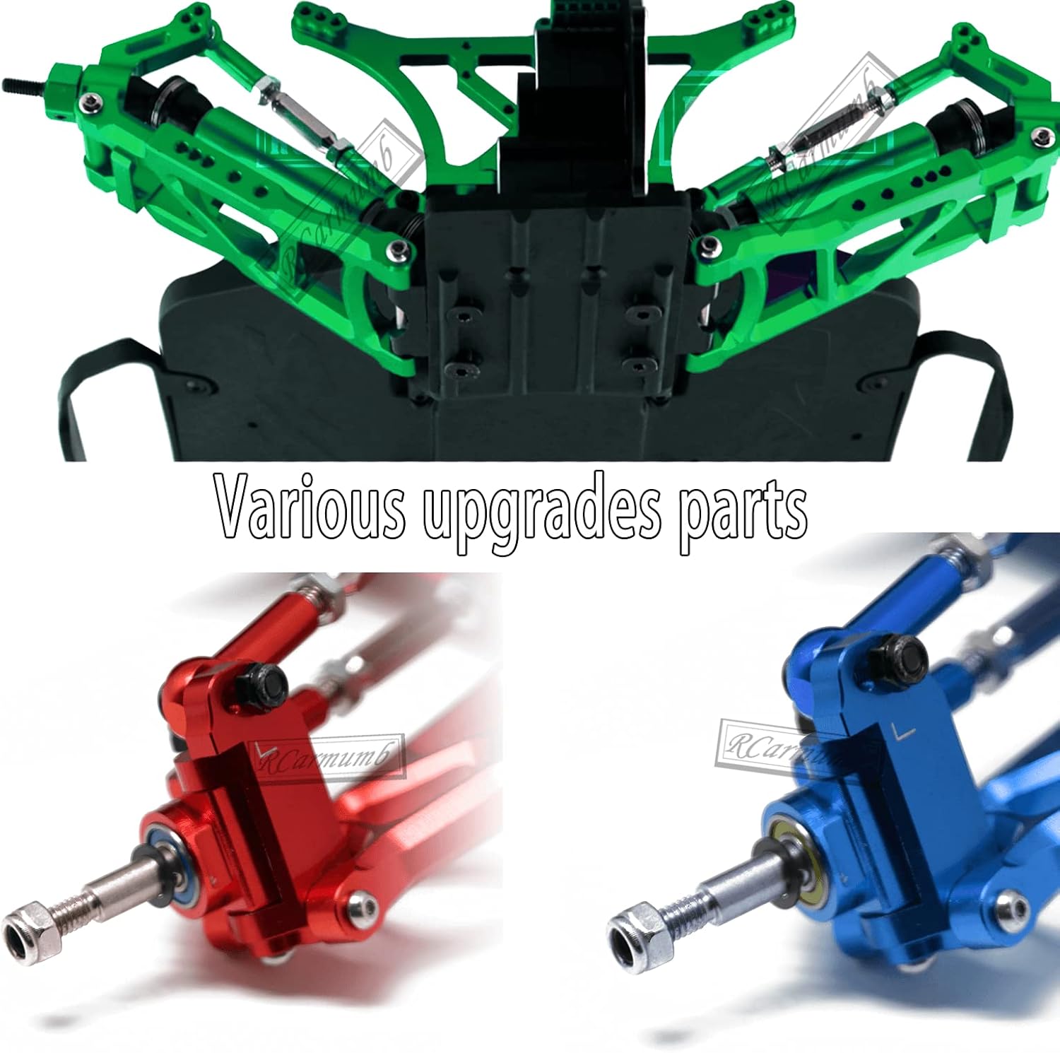 Pieza de mejoras para 110 Rustler VXL 2wdStampede VXL 2wd, 4 piezas de suspensión delantera y trasera de aluminio de aleación A para brazos de