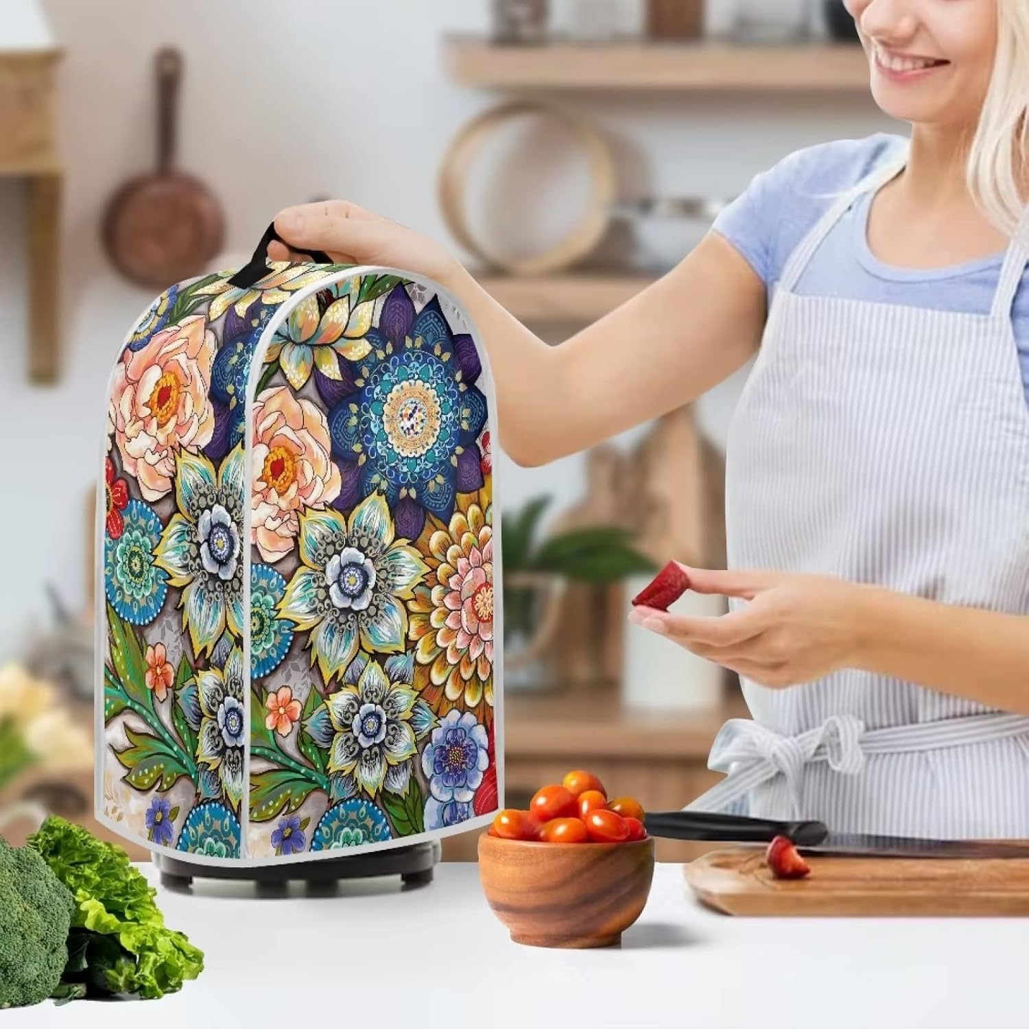 Fundas para licuadora, cubierta a prueba de polvo para electrodomésticos de cocina, con asa, lavable, universal, para procesador de alimentos,