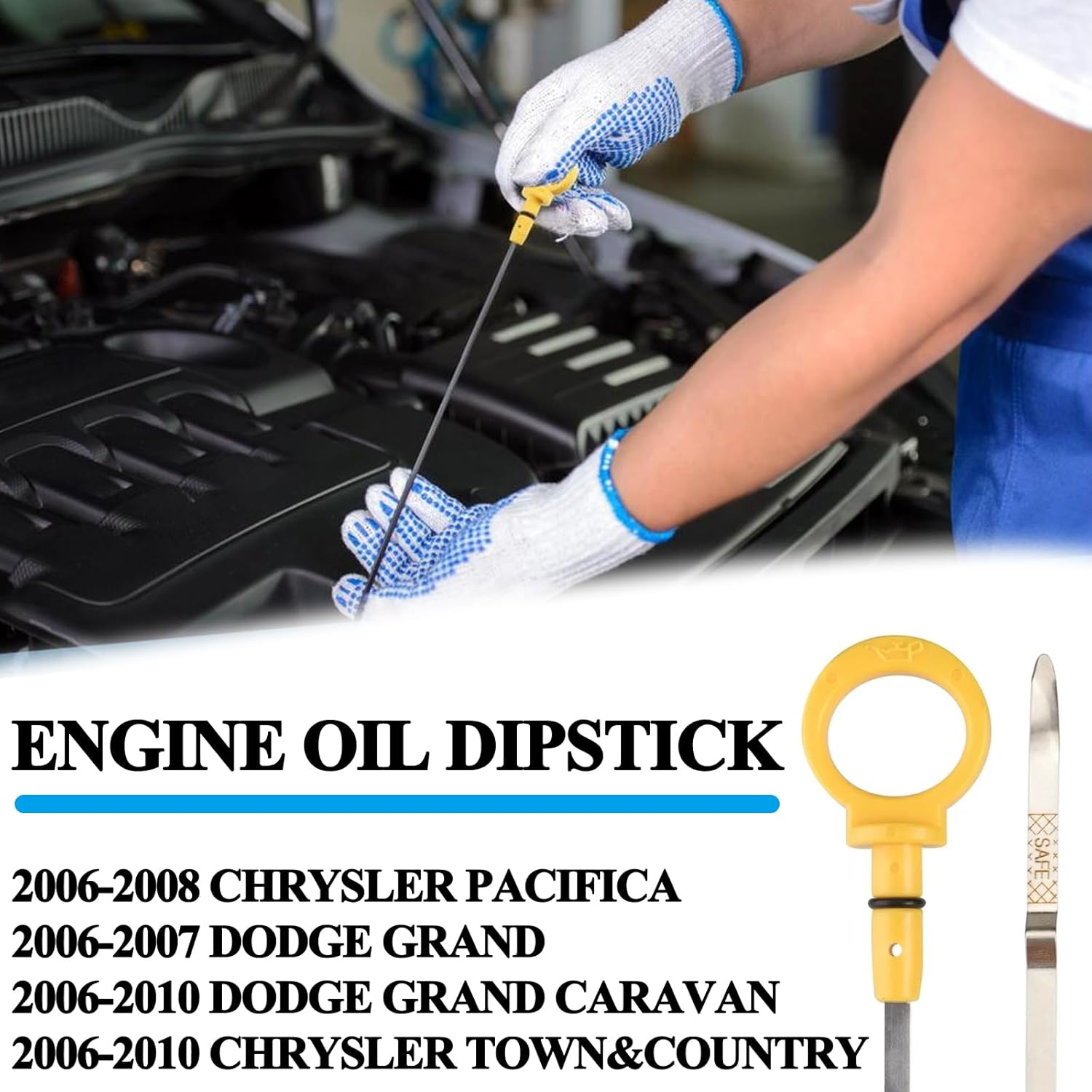 Varilla de nivel de aceite de motor compatible con Dodge Grand Caravan 2006-10, Chrysler Town & Country  Chrysler Pacifica 2007-08, Caravan 2006-07