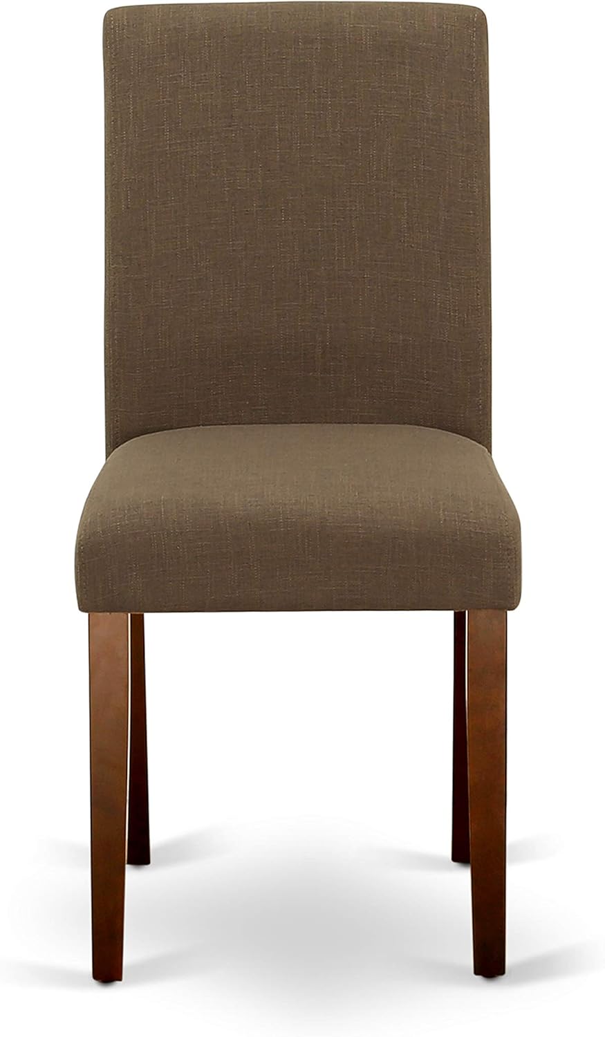 East West Furniture ABP3T18 Parson – Juego de 2 sillas acolchadas de tela de lino para comedor, color caoba