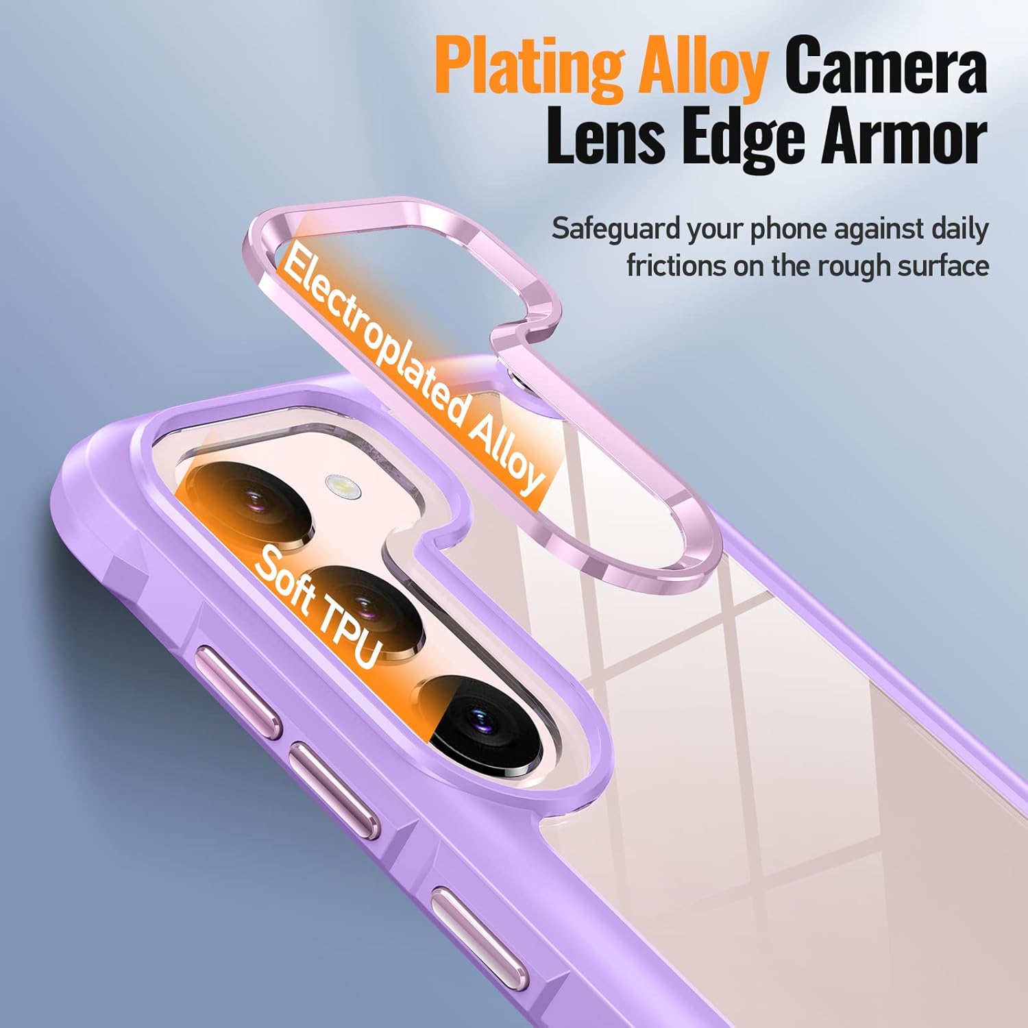Oterkin Funda transparente para Samsung Galaxy S23+, antiamarilleo, 2 protectores de pantalla de vidrio templado, 4 bolsas de aire, a prueba de