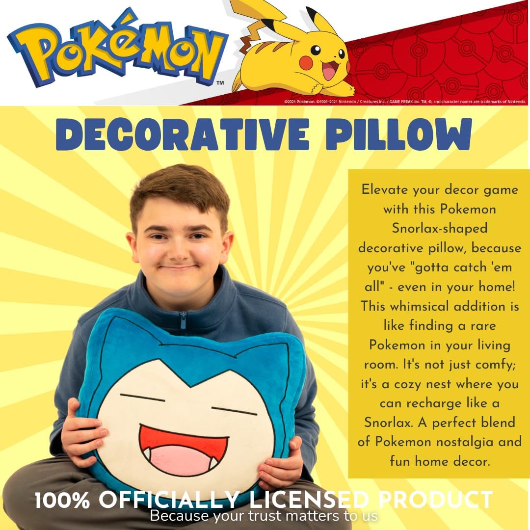 Franco Anime Gaming Bedding – Almohada decorativa de felpa súper suave y acogedora, talla única, Snorlax