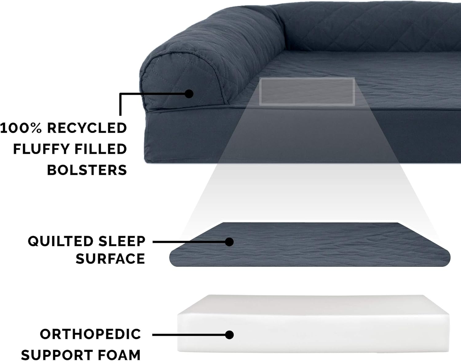 Furhaven – Cama ortopédica para perros, estilo sofá, acolchada, con funda extraíble y lavable, color gris hierro, tamaño jumbo plus (XXL)