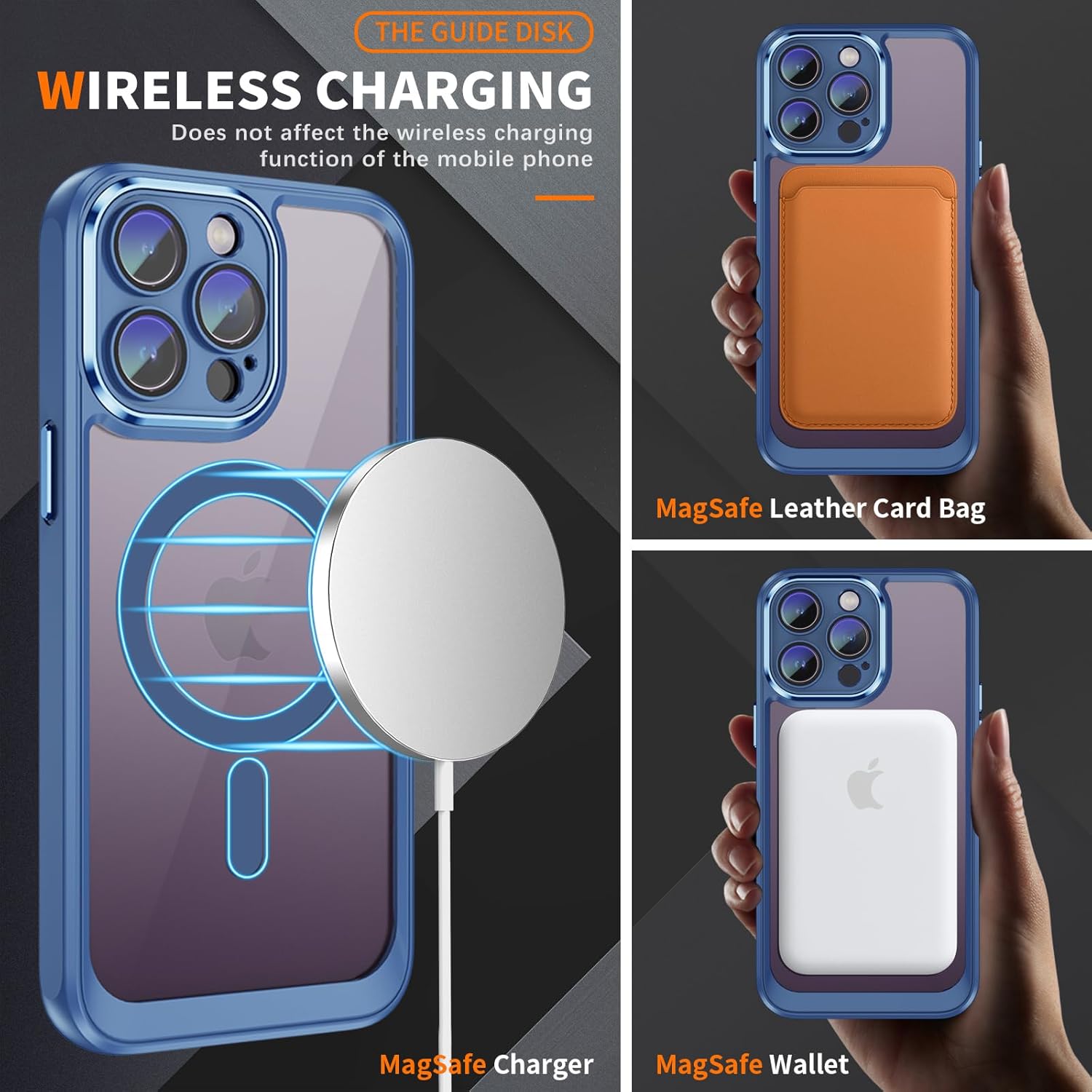 Funda para iPhone 15 Pro con protector de pantalla y protector de cámara, marco de silicona a prueba de golpes, carcasa trasera dura y transparente