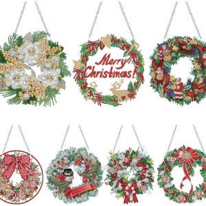 AZURAOKEY 7 carteles colgantes de corona de pintura de diamantes de imitación, kit de corona de diamantes de imitación de cristal 5D, kit de AZURAOKEY 7 carteles colgantes de corona de pintura de diamantes de imitación, kit de corona de diamantes de imitación de cristal 5D, kit de