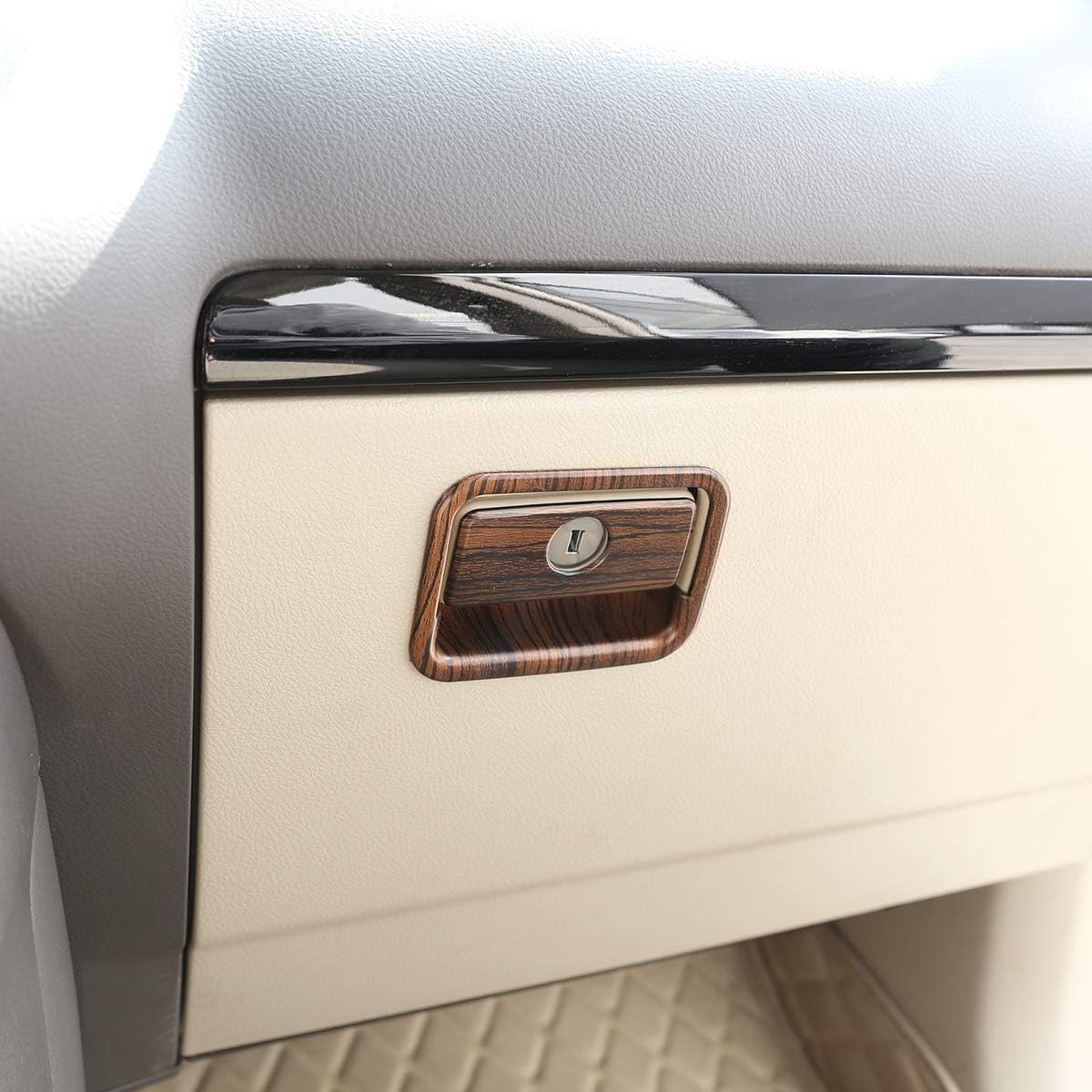 YIWANG ABS cromado para Toyota Land Cruiser Prado FJ150 150 LC150 2010-2019 Accesorios de moldura de cubierta de guante interior de automóvil (grano