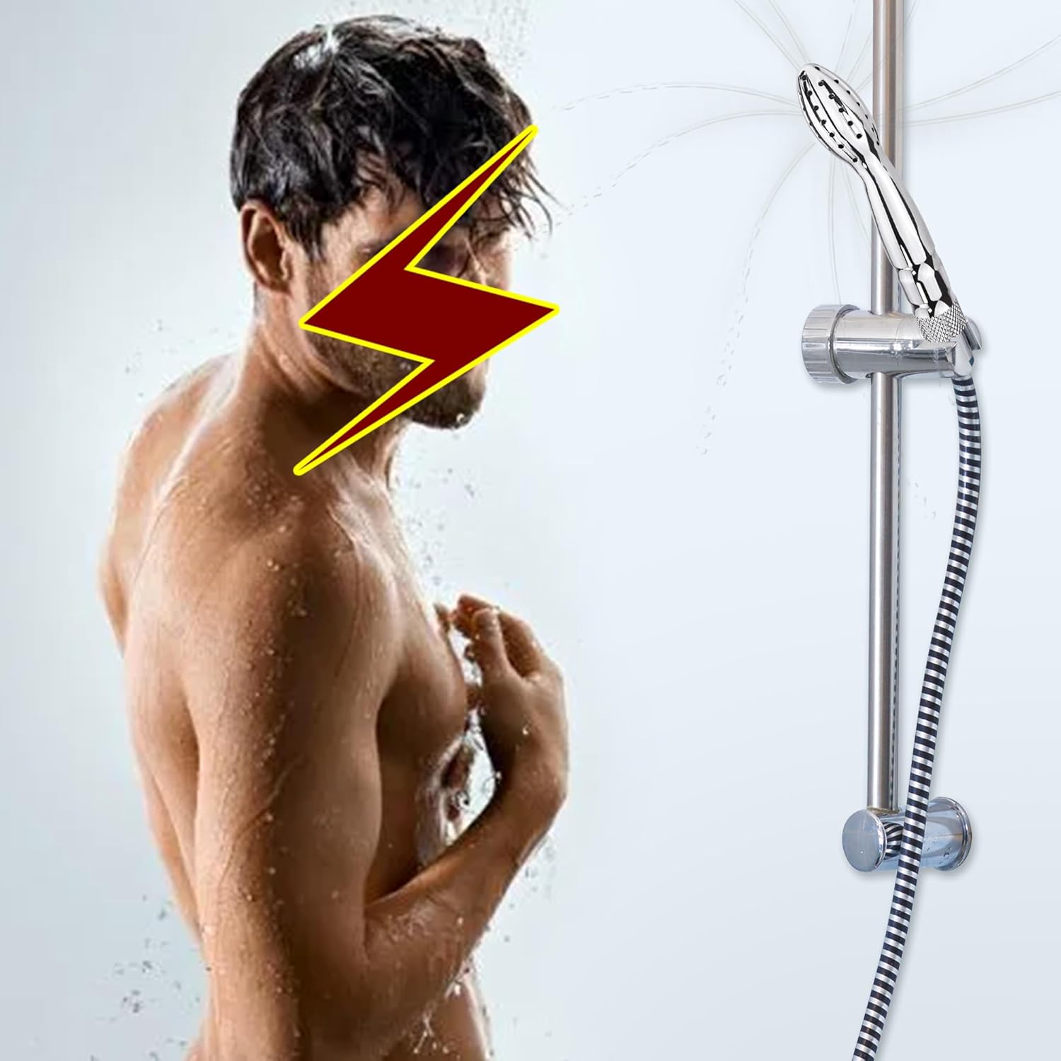 Ducha de ducha, enema de ducha, sistema de ducha enema, boquilla de ducha de agua de mano, kit de limpieza vaginal para hombres y mujeres, plateado