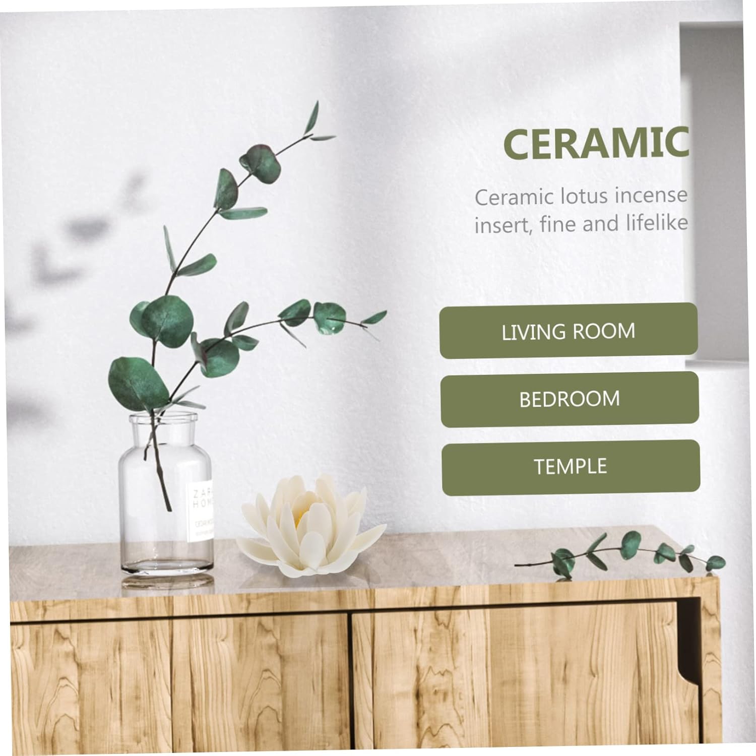 1pc Lotus – Placa de incienso decorativa para incienso, cono de porcelana, plato de incienso de cerámica, cerámica, cerámica, soporte de incienso de