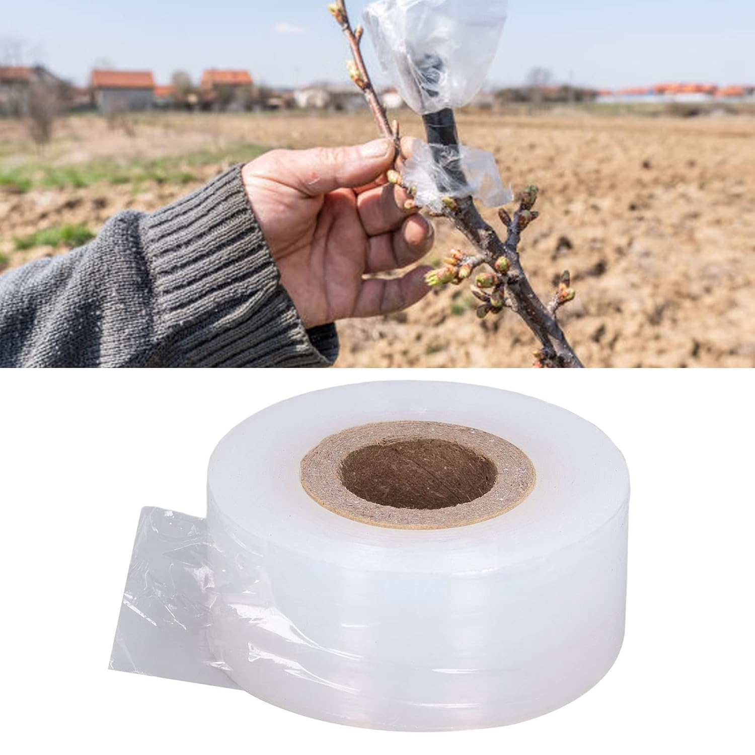 Cinta de injerto de vivero, cinta de injerto para vivero, PVC estirable resistente de 1.142 in de ancho, herramientas de mano de jardín