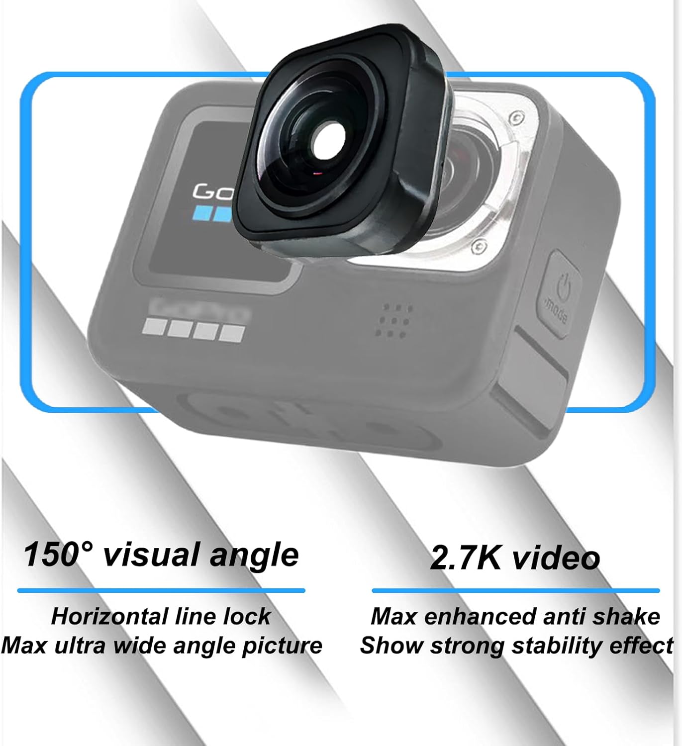 Max Lens mod Compatible con GoPro HERO9101112 Negro –