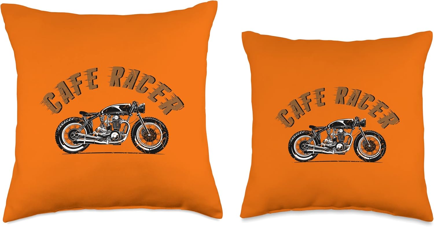 Cafe Racer Biker Men Women Adult Teens Boys Girls Kids Youth Throw Pillow, 16×16, Multicolor