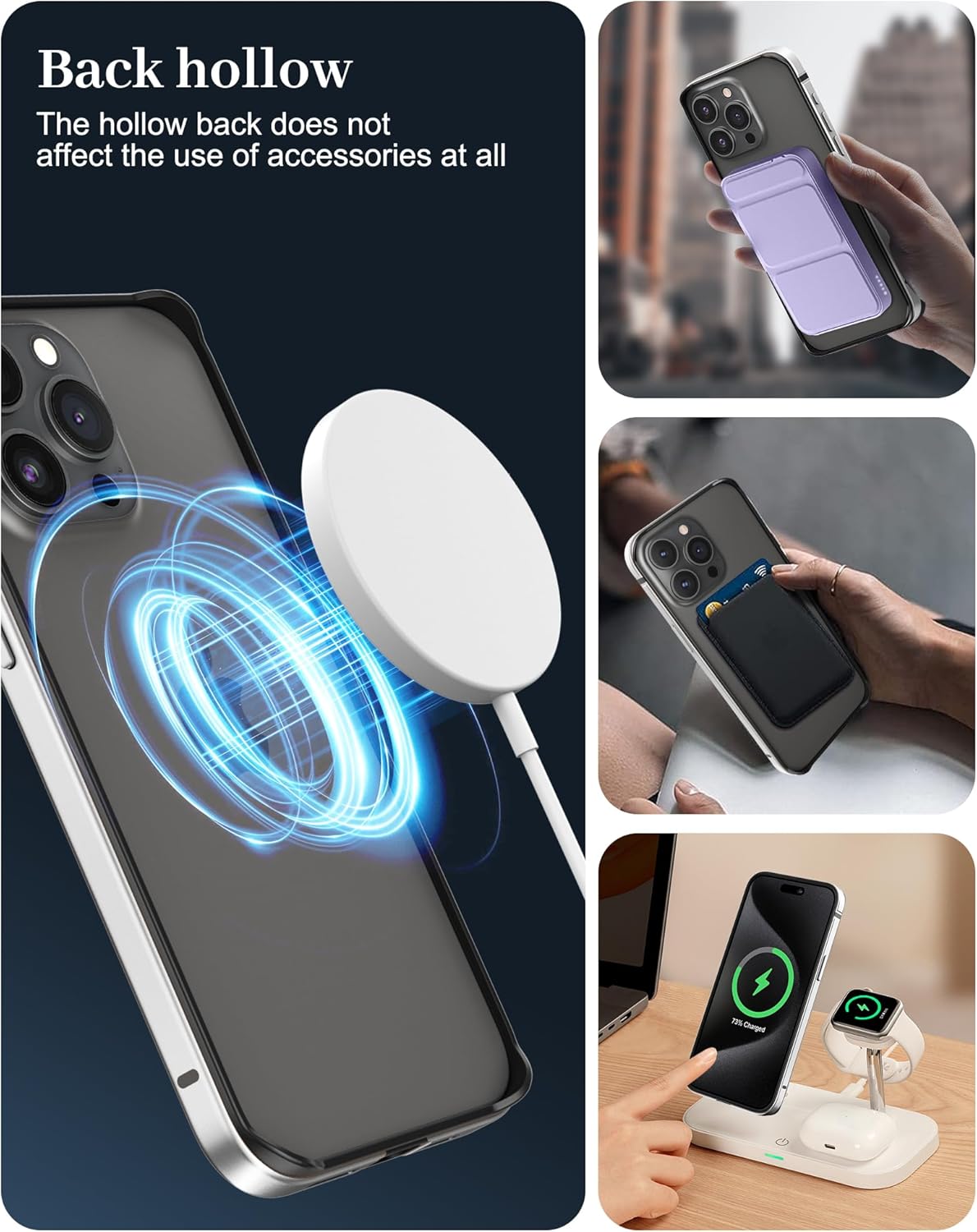 Funda delgada de metal para iPhone 15 Pro Max de 6.7 pulgadas, interior de TPU suave + parachoques chapado en metal, compatible con carga