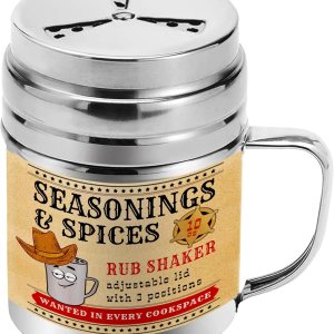 CUSINIUM Coctelera de especias de condimentos de 10 onzas, coctelera para barbacoa en seco, draga de cocina con tapa y mango ajustables estilo CUSINIUM Coctelera de especias de condimentos de 10 onzas, coctelera para barbacoa en seco, draga de cocina con tapa y mango ajustables estilo