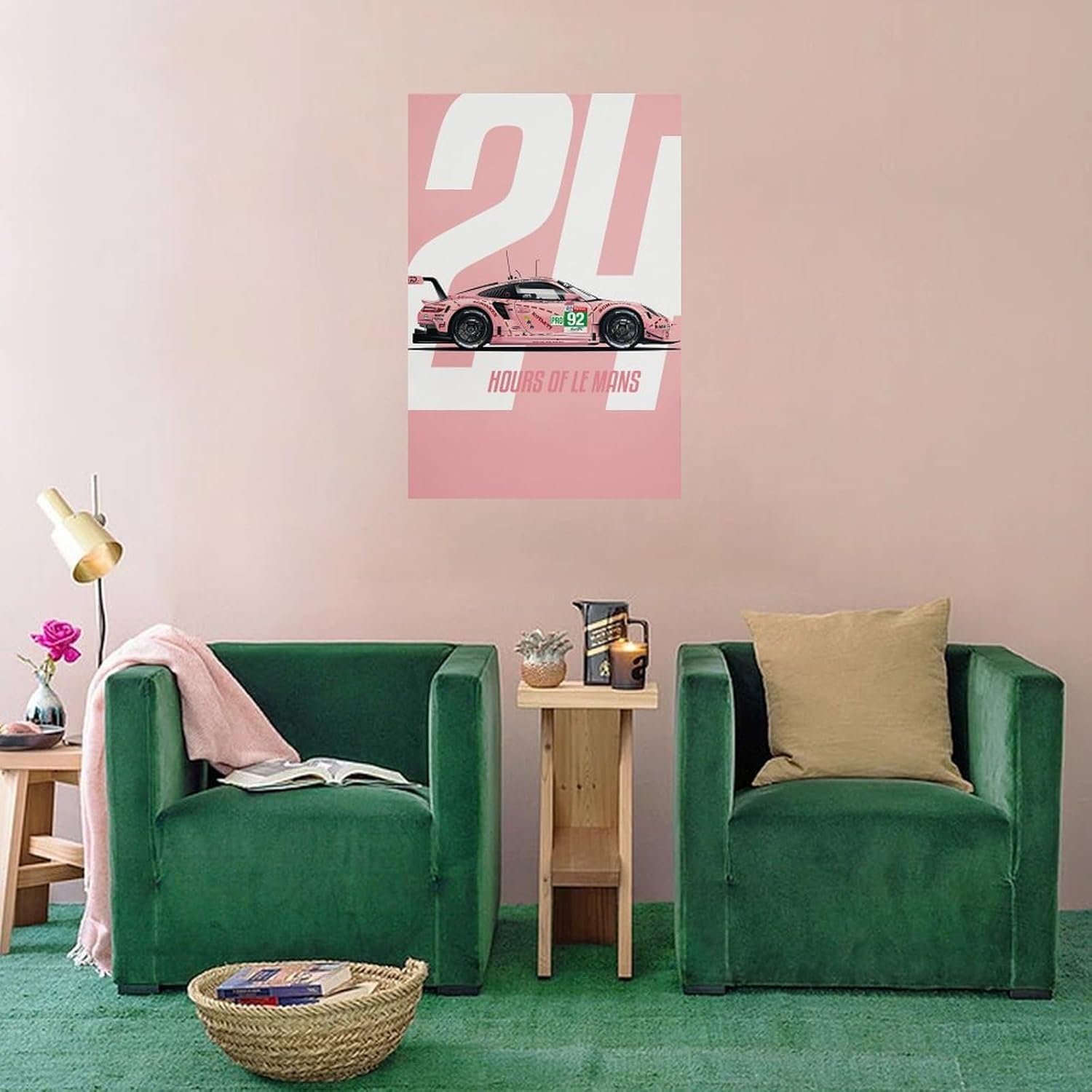Póster de coche 911 GT3RS – Póster de pared de coche de carreras, pósteres vintage para hombres, impresiones artísticas de automóvil 911, lienzo